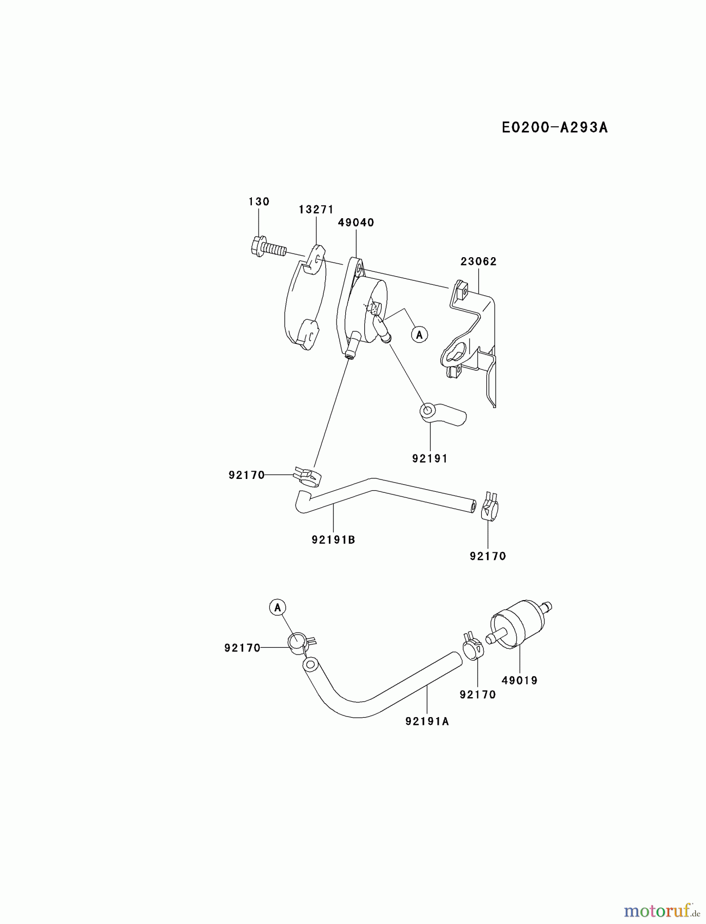  Kawasaki Motoren Motoren Vertikal FA210V - AS02 bis FH641V - DS24 FH500V-FS10 - Kawasaki FH500V 4-Stroke Engine FUEL-TANK/FUEL-VALVE