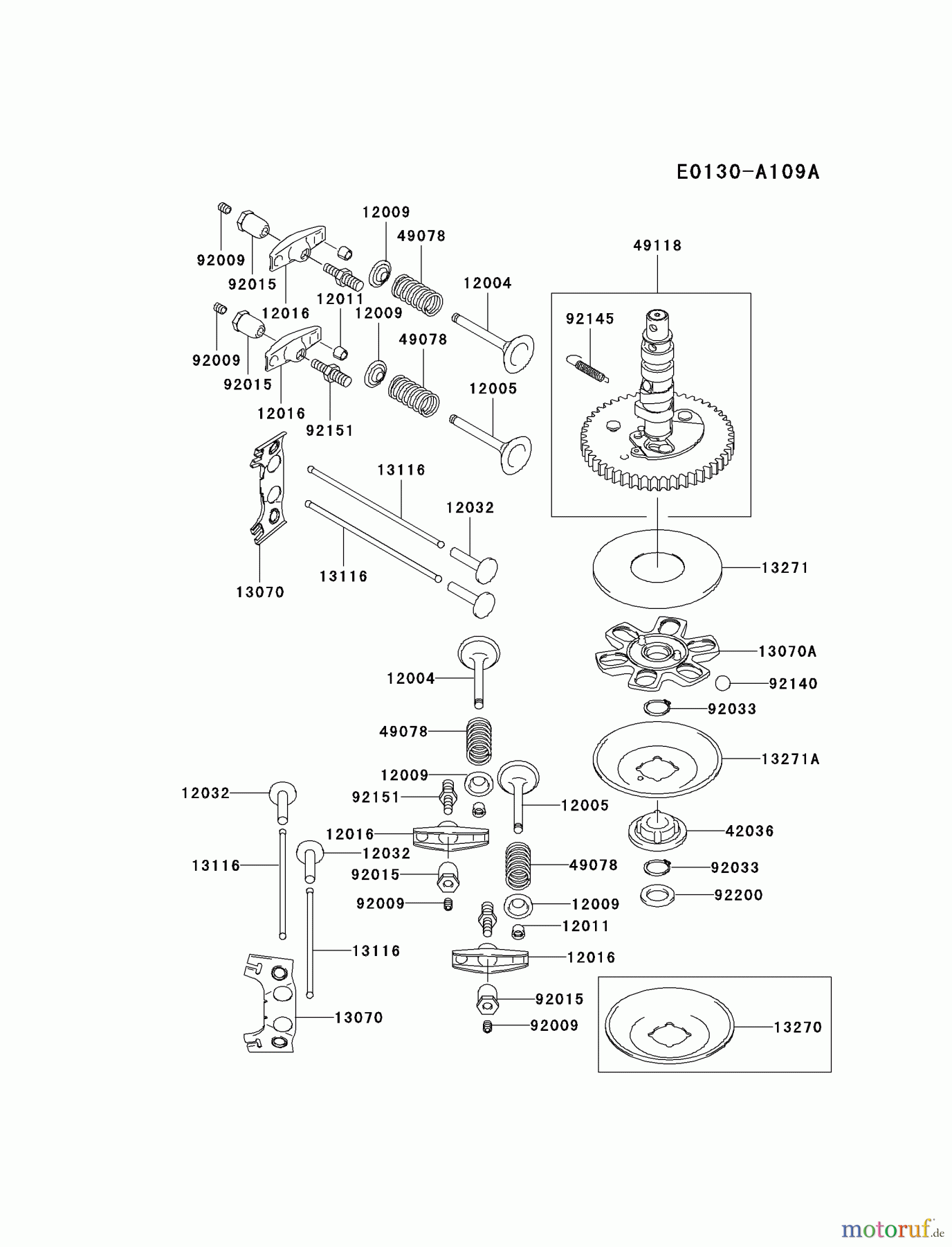  Kawasaki Motoren Motoren Vertikal FA210V - AS02 bis FH641V - DS24 FH430V-AS08 - Kawasaki FH430V 4-Stroke Engine VALVE/CAMSHAFT