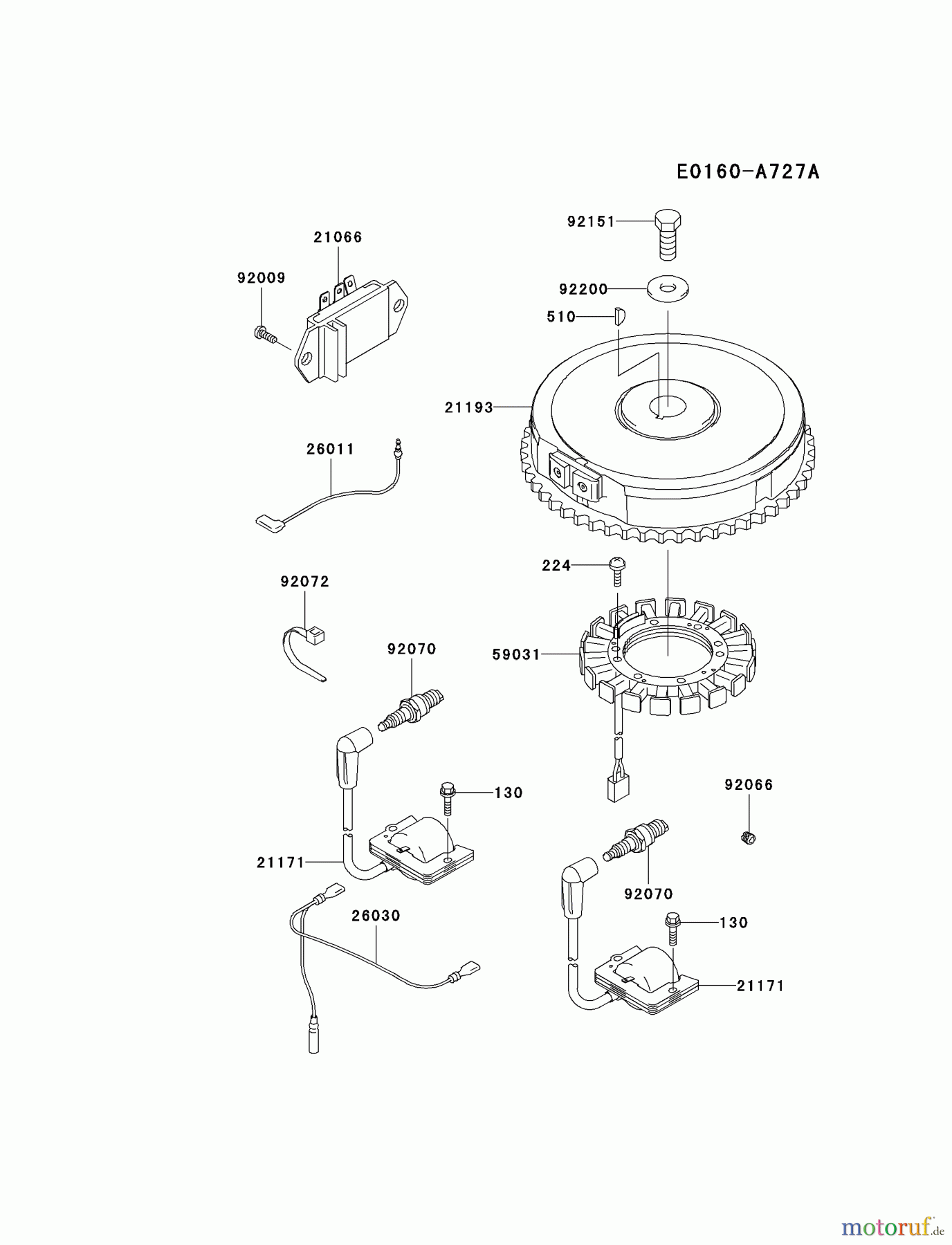  Kawasaki Motoren Motoren Vertikal FA210V - AS02 bis FH641V - DS24 FH531V-AS01 - Kawasaki FH531V 4-Stroke Engine ELECTRIC-EQUIPMENT