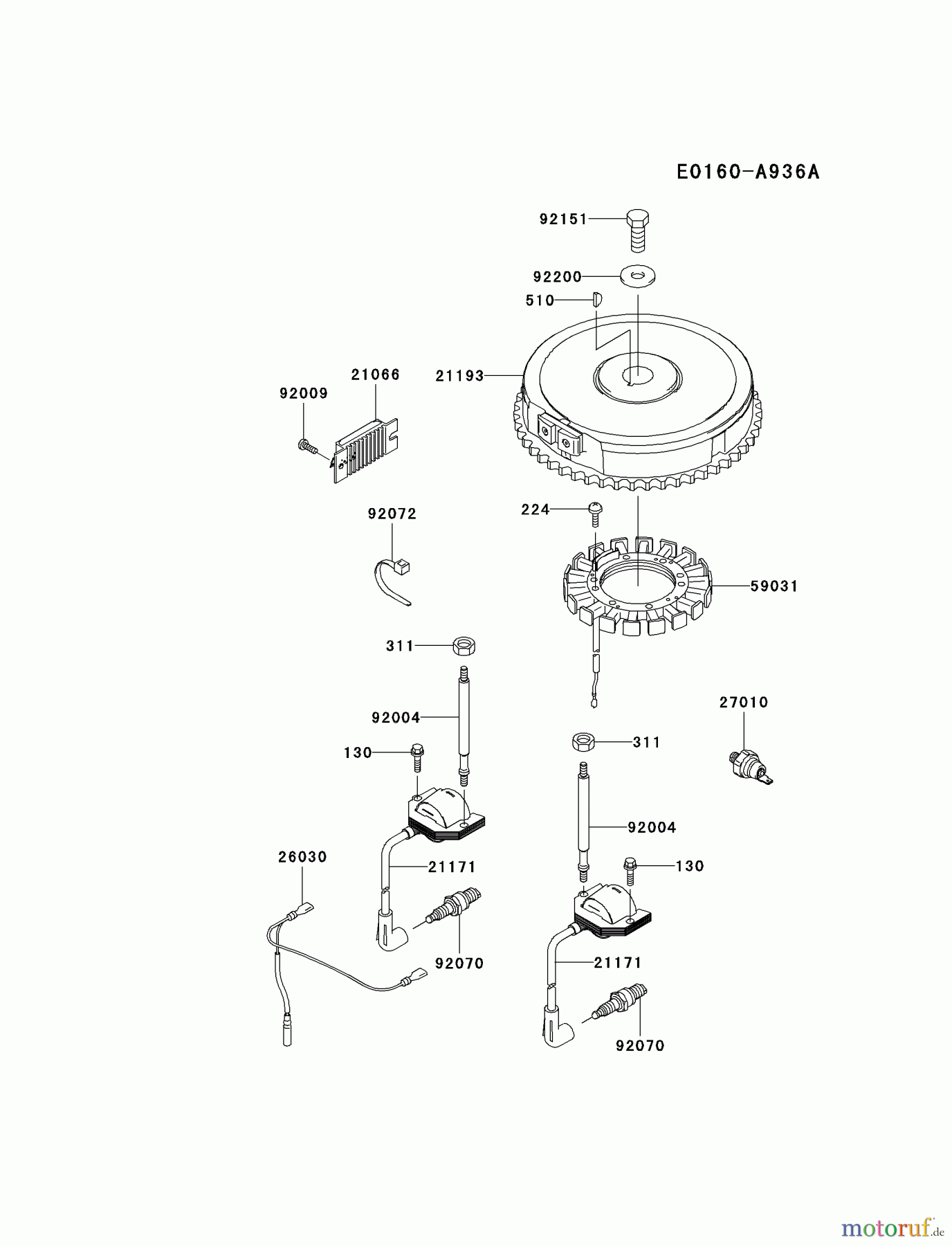  Kawasaki Motoren Motoren Vertikal FA210V - AS02 bis FH641V - DS24 FH541V-AS06 - Kawasaki FH541V 4-Stroke Engine ELECTRIC-EQUIPMENT