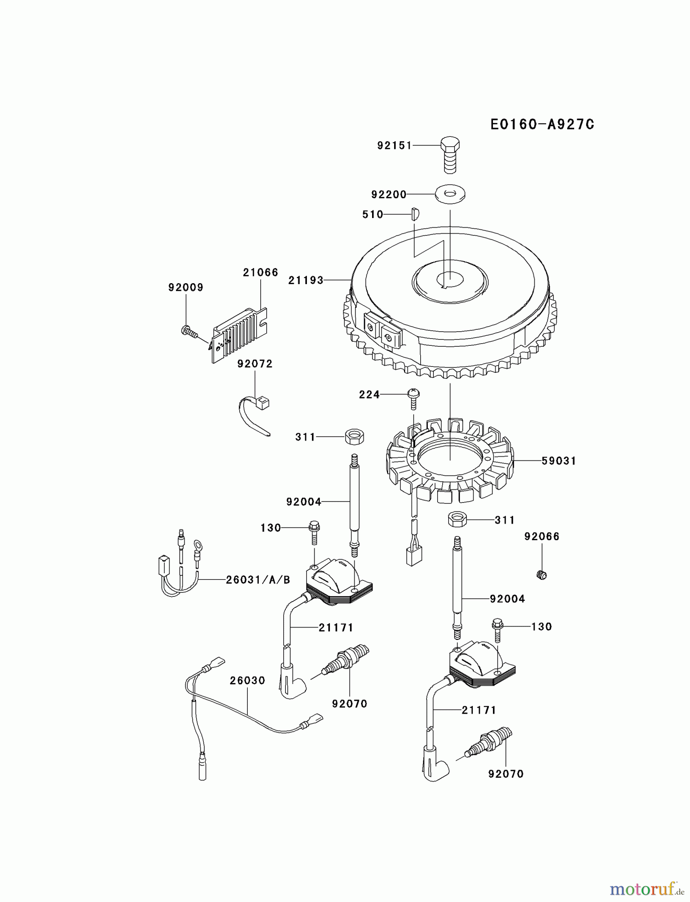  Kawasaki Motoren Motoren Vertikal FA210V - AS02 bis FH641V - DS24 FH541V-BS07 - Kawasaki FH541V 4-Stroke Engine ELECTRIC-EQUIPMENT