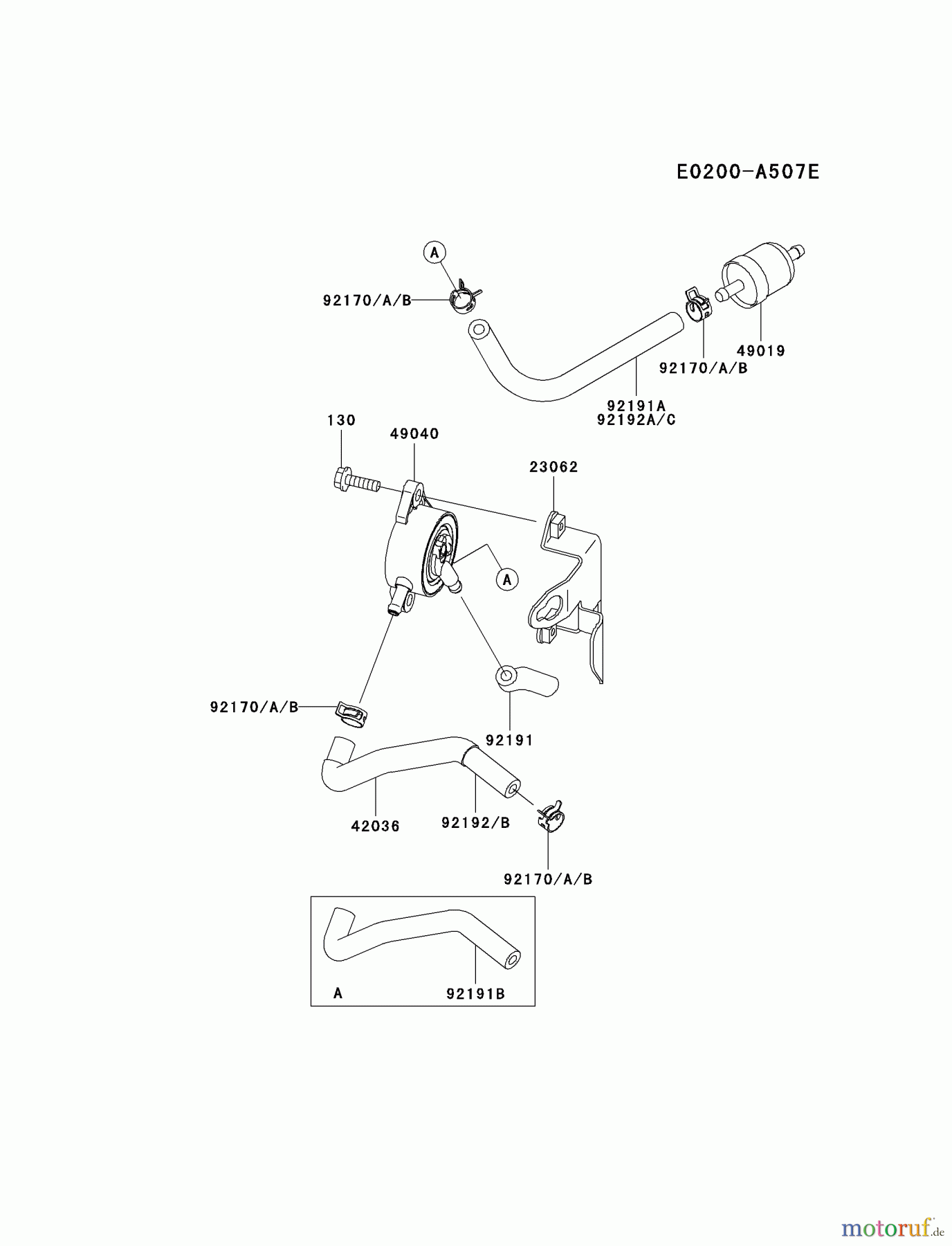  Kawasaki Motoren Motoren Vertikal FA210V - AS02 bis FH641V - DS24 FH541V-BS07 - Kawasaki FH541V 4-Stroke Engine FUEL-TANK/FUEL-VALVE