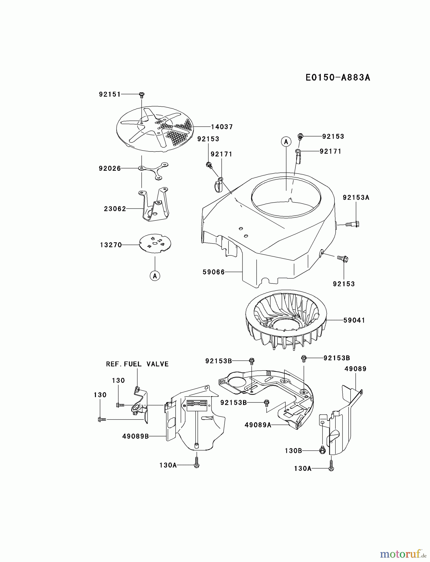  Kawasaki Motoren Motoren Vertikal FA210V - AS02 bis FH641V - DS24 FH541V-AS10 - Kawasaki FH541V 4-Stroke Engine COOLING-EQUIPMENT