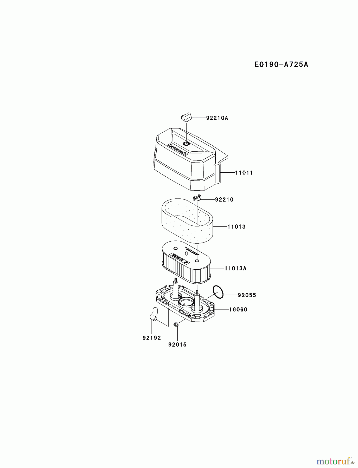  Kawasaki Motoren Motoren Vertikal FA210V - AS02 bis FH641V - DS24 FH541V-AS32 - Kawasaki FH541V 4-Stroke Engine AIR-FILTER/MUFFLER