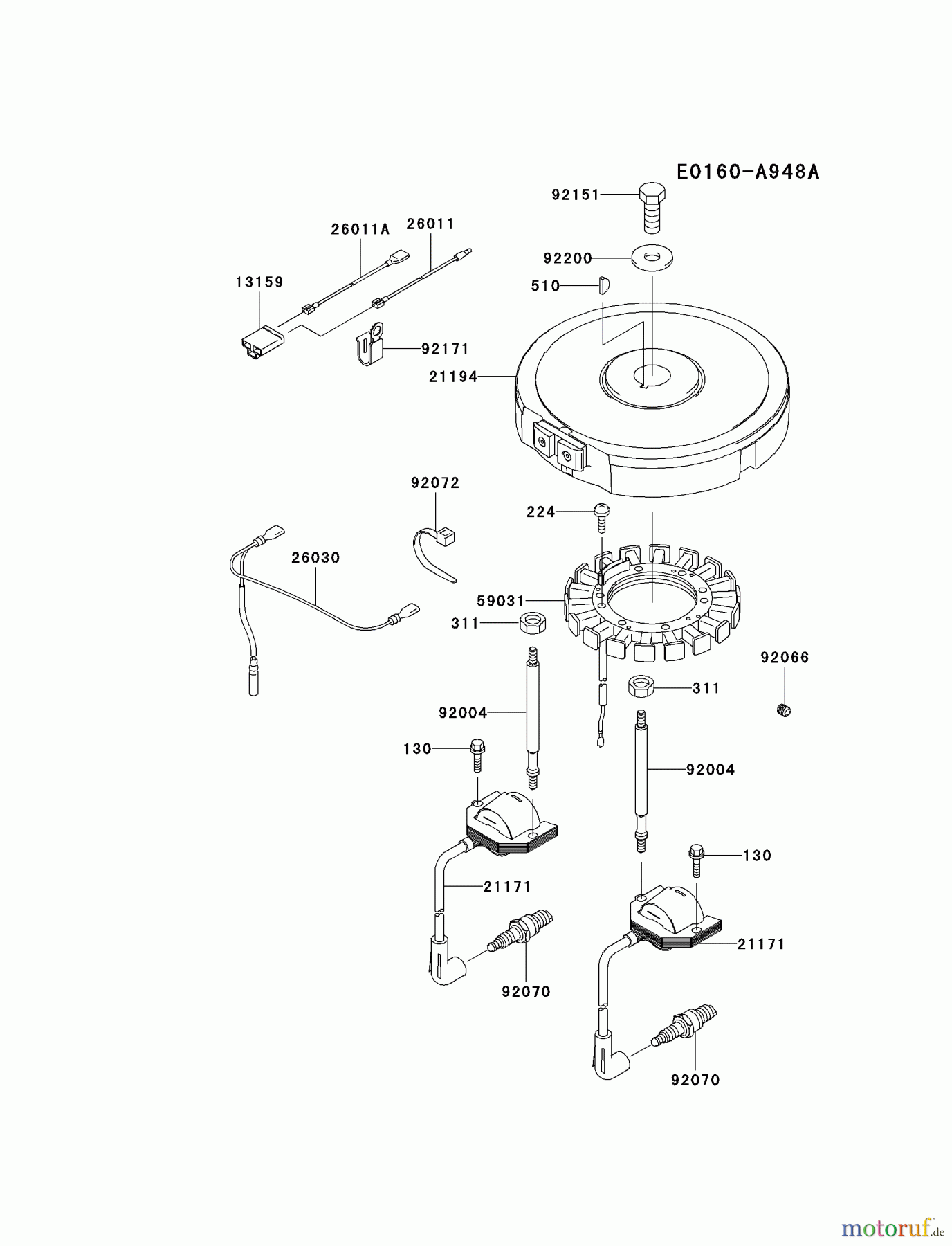  Kawasaki Motoren Motoren Vertikal FA210V - AS02 bis FH641V - DS24 FH541V-BS38 - Kawasaki FH541V 4-Stroke Engine ELECTRIC-EQUIPMENT