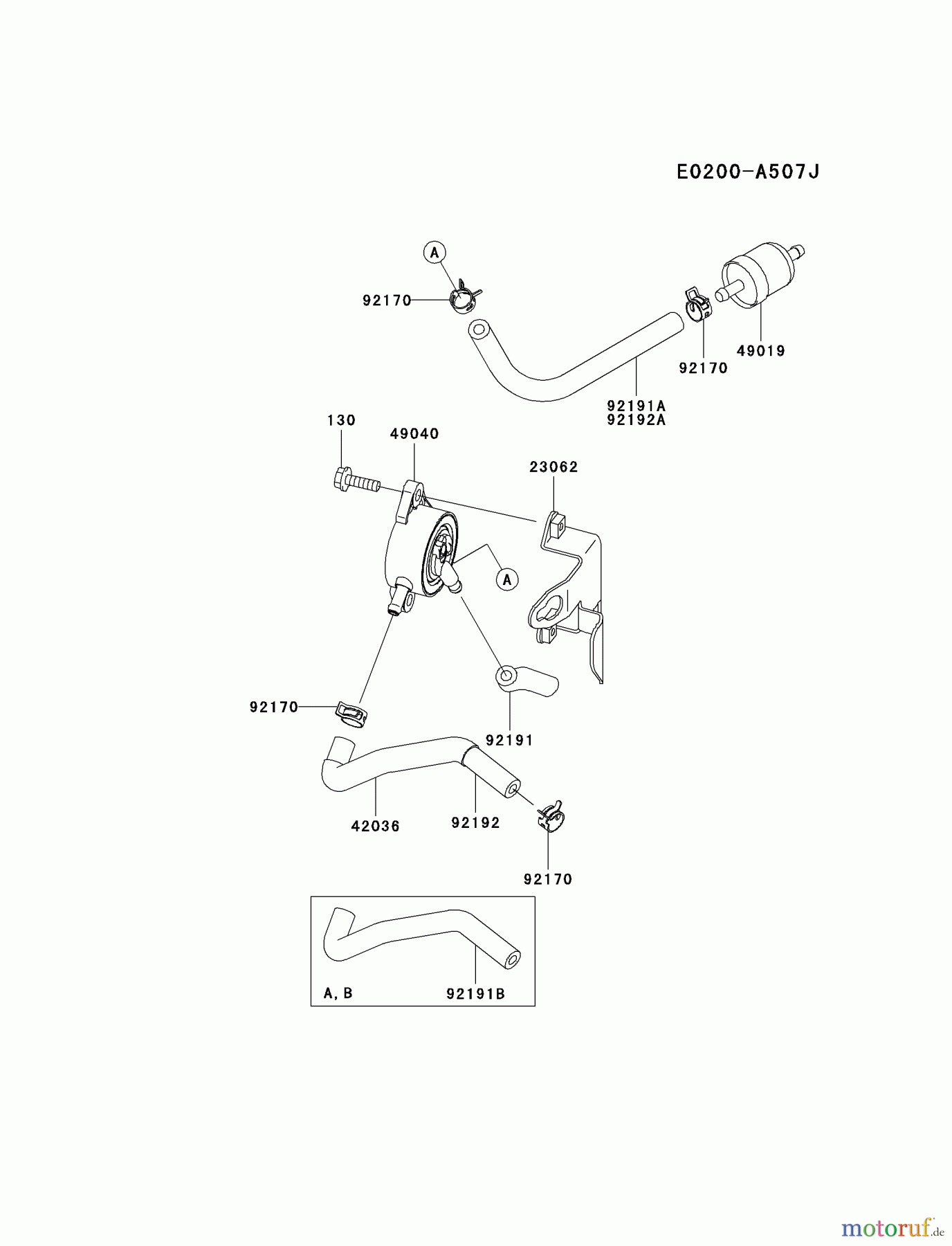  Kawasaki Motoren Motoren Vertikal FA210V - AS02 bis FH641V - DS24 FH541V-BS20 - Kawasaki FH541V 4-Stroke Engine FUEL-TANK/FUEL-VALVE