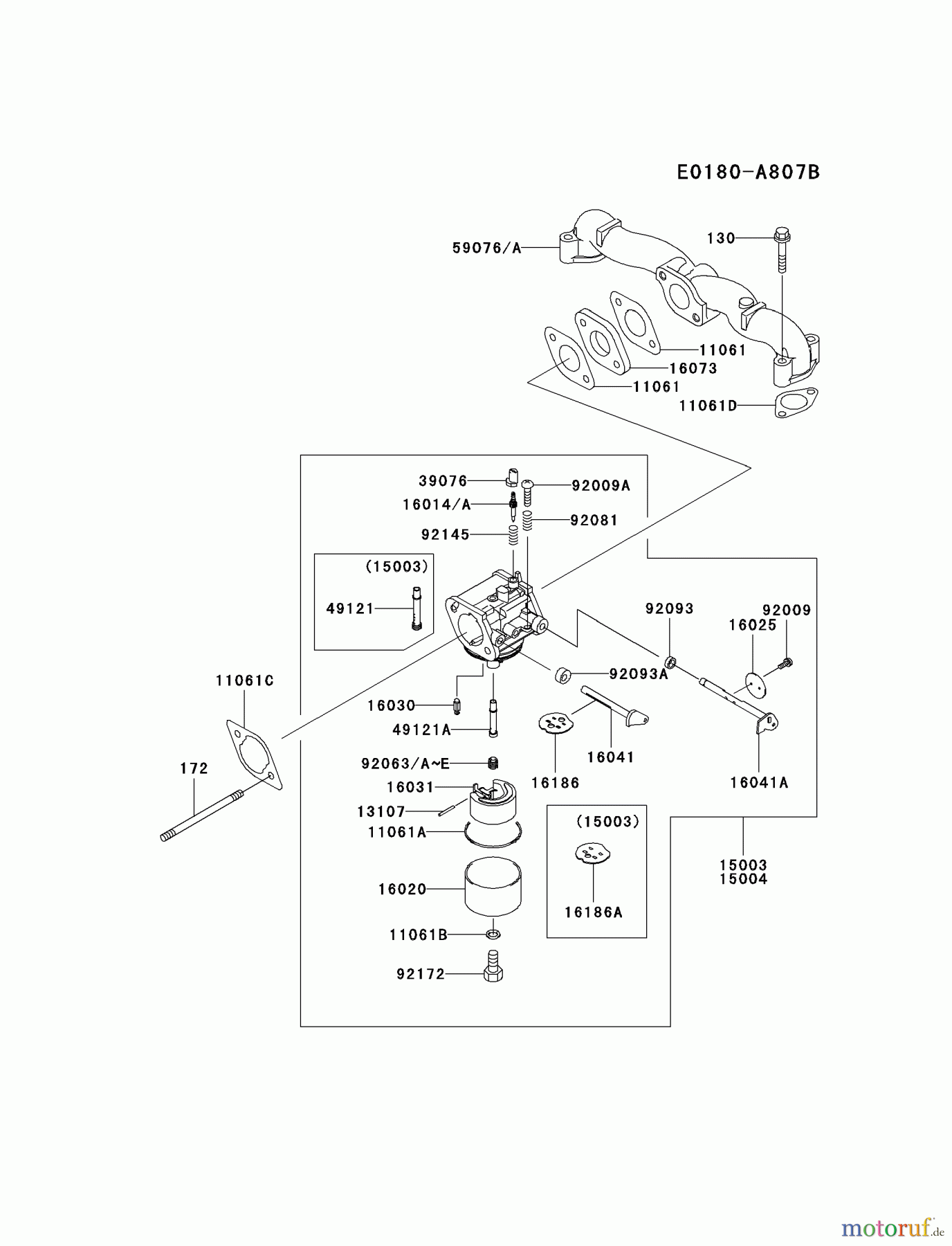  Kawasaki Motoren Motoren Vertikal FA210V - AS02 bis FH641V - DS24 FH541V-BS40 - Kawasaki FH541V 4-Stroke Engine CARBURETOR