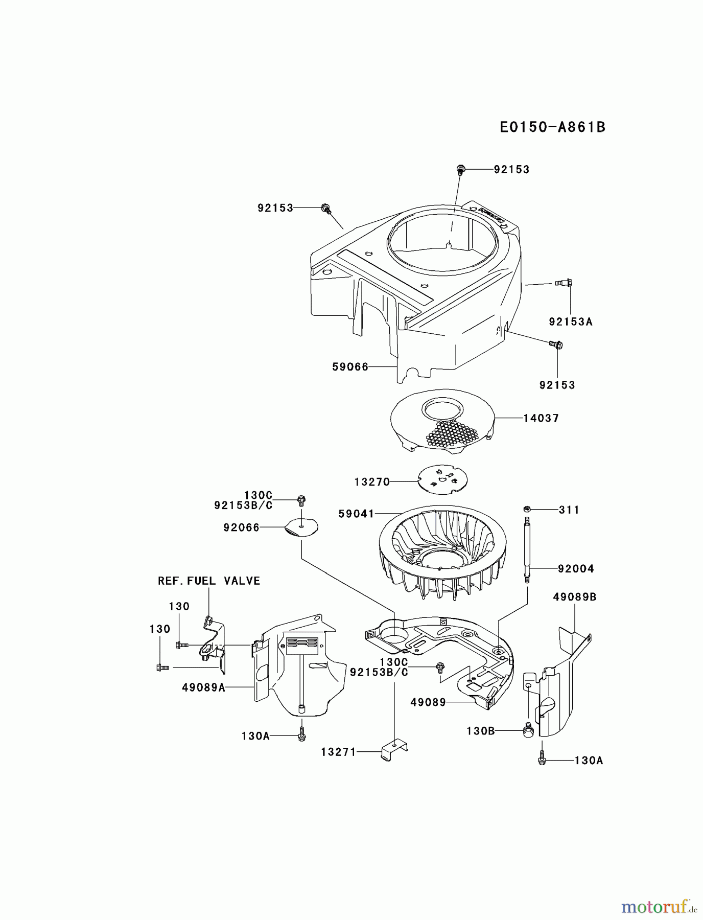  Kawasaki Motoren Motoren Vertikal FA210V - AS02 bis FH641V - DS24 FH541V-CS40 - Kawasaki FH541V 4-Stroke Engine COOLING-EQUIPMENT