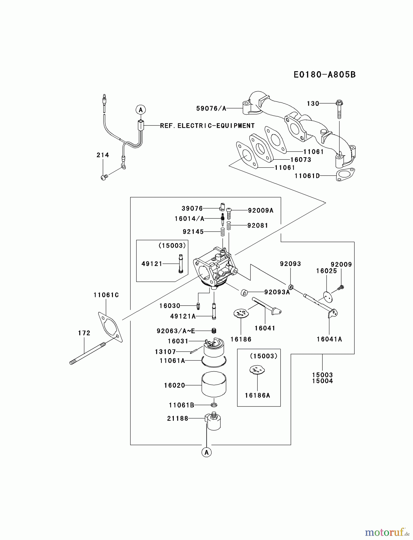  Kawasaki Motoren Motoren Vertikal FA210V - AS02 bis FH641V - DS24 FH541V-BS44 - Kawasaki FH541V 4-Stroke Engine CARBURETOR