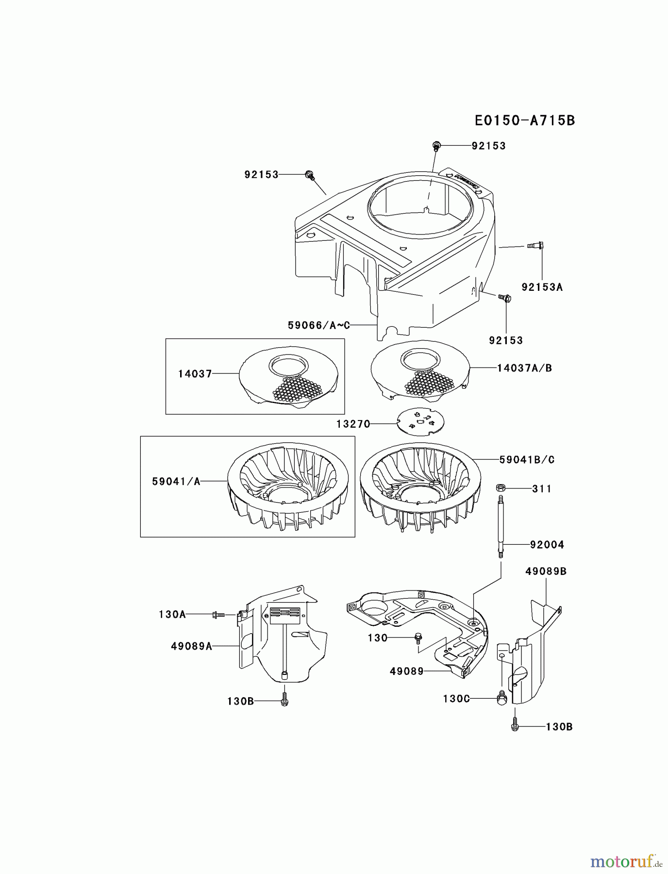  Kawasaki Motoren Motoren Vertikal FA210V - AS02 bis FH641V - DS24 FH541V-BS27 - Kawasaki FH541V 4-Stroke Engine COOLING-EQUIPMENT