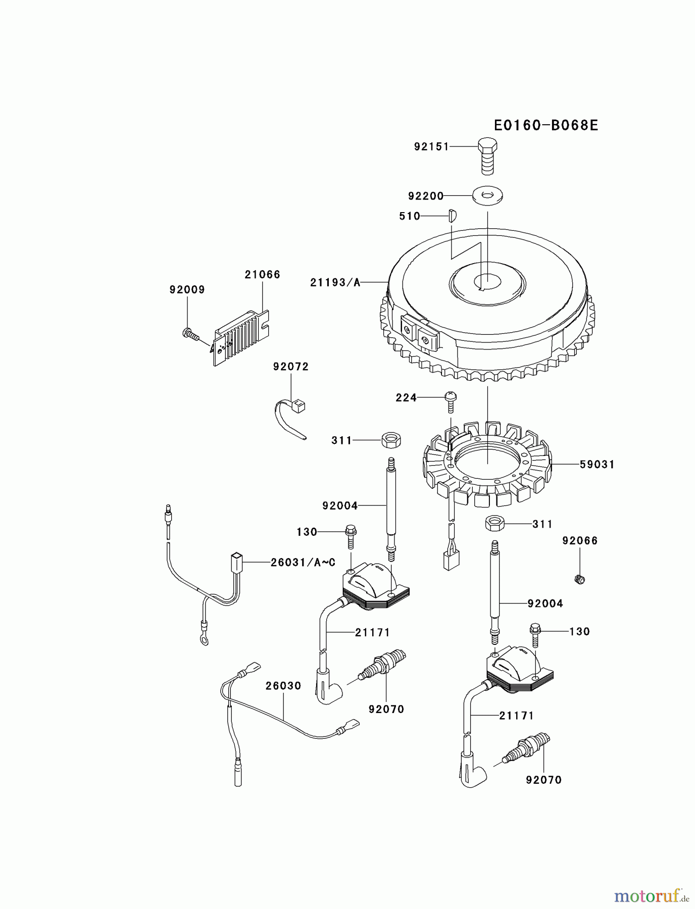  Kawasaki Motoren Motoren Vertikal FA210V - AS02 bis FH641V - DS24 FH541V-AS27 - Kawasaki FH541V 4-Stroke Engine ELECTRIC-EQUIPMENT