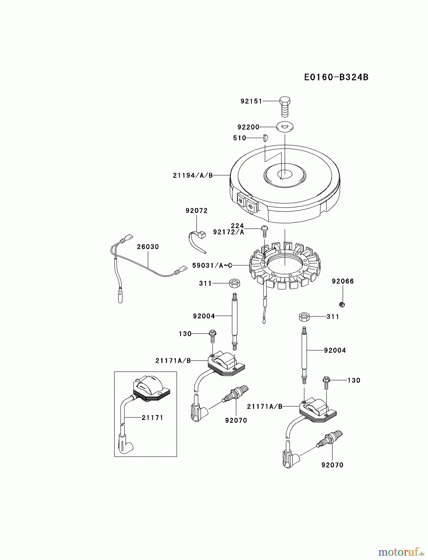  Kawasaki Motoren Motoren Vertikal FA210V - AS02 bis FH641V - DS24 FH541V-ES32 - Kawasaki FH541V 4-Stroke Engine ELECTRIC-EQUIPMENT