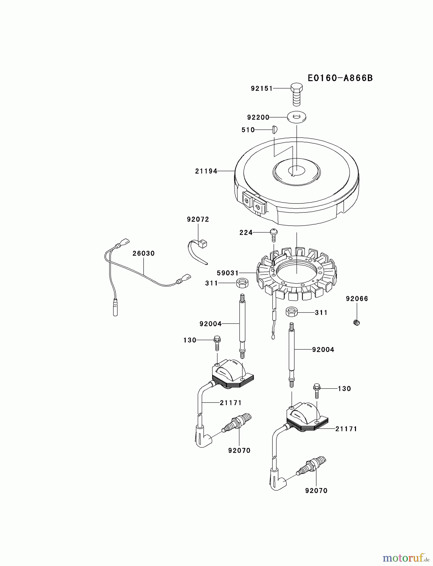  Kawasaki Motoren Motoren Vertikal FA210V - AS02 bis FH641V - DS24 FH580V-AS21 - Kawasaki FH580V 4-Stroke Engine ELECTRIC-EQUIPMENT