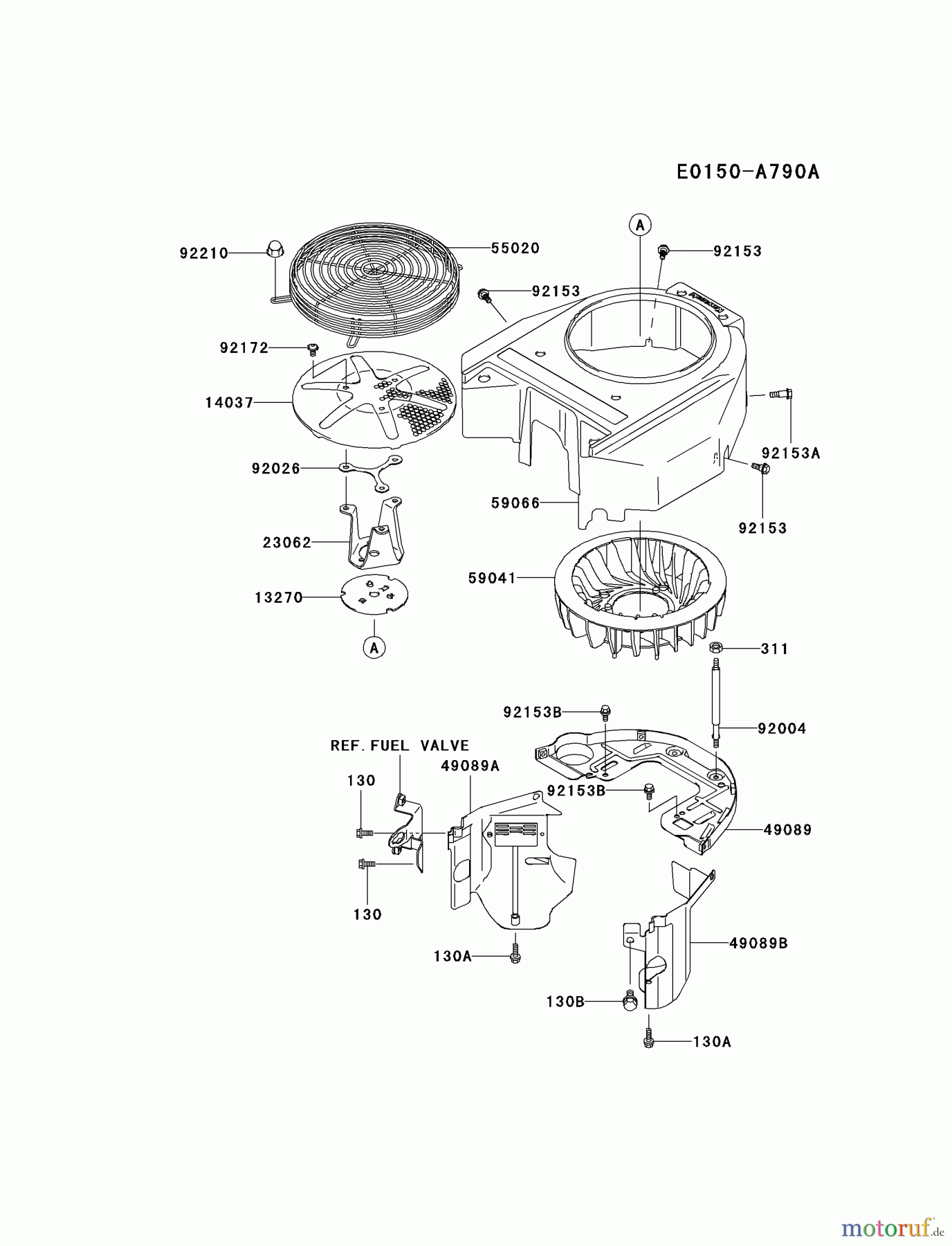  Kawasaki Motoren Motoren Vertikal FA210V - AS02 bis FH641V - DS24 FH580V-AS43 - Kawasaki FH580V 4-Stroke Engine COOLING-EQUIPMENT