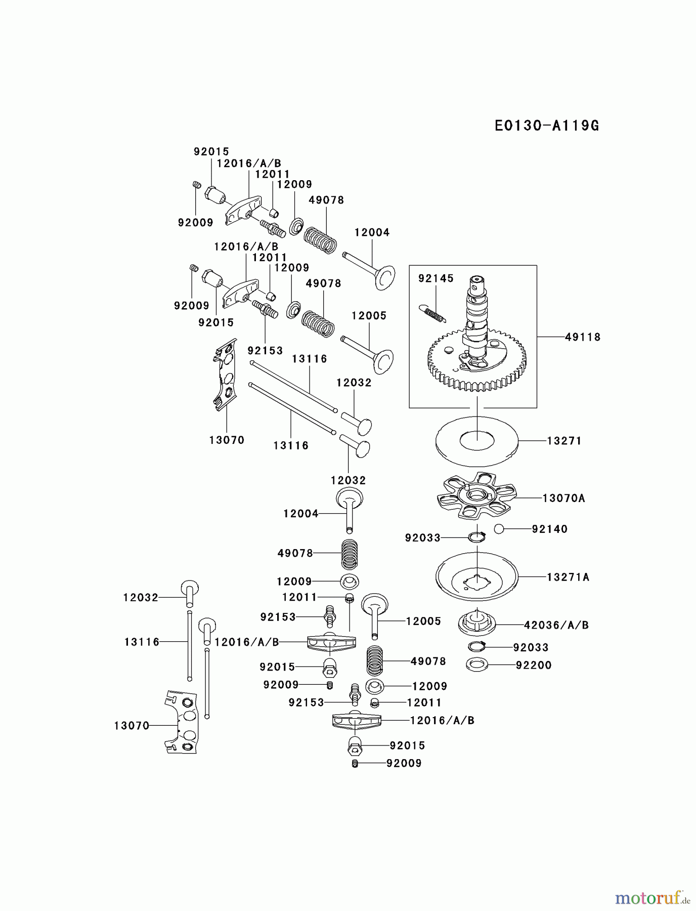  Kawasaki Motoren Motoren Vertikal FA210V - AS02 bis FH641V - DS24 FH541V-AS36 - Kawasaki FH541V 4-Stroke Engine VALVE/CAMSHAFT