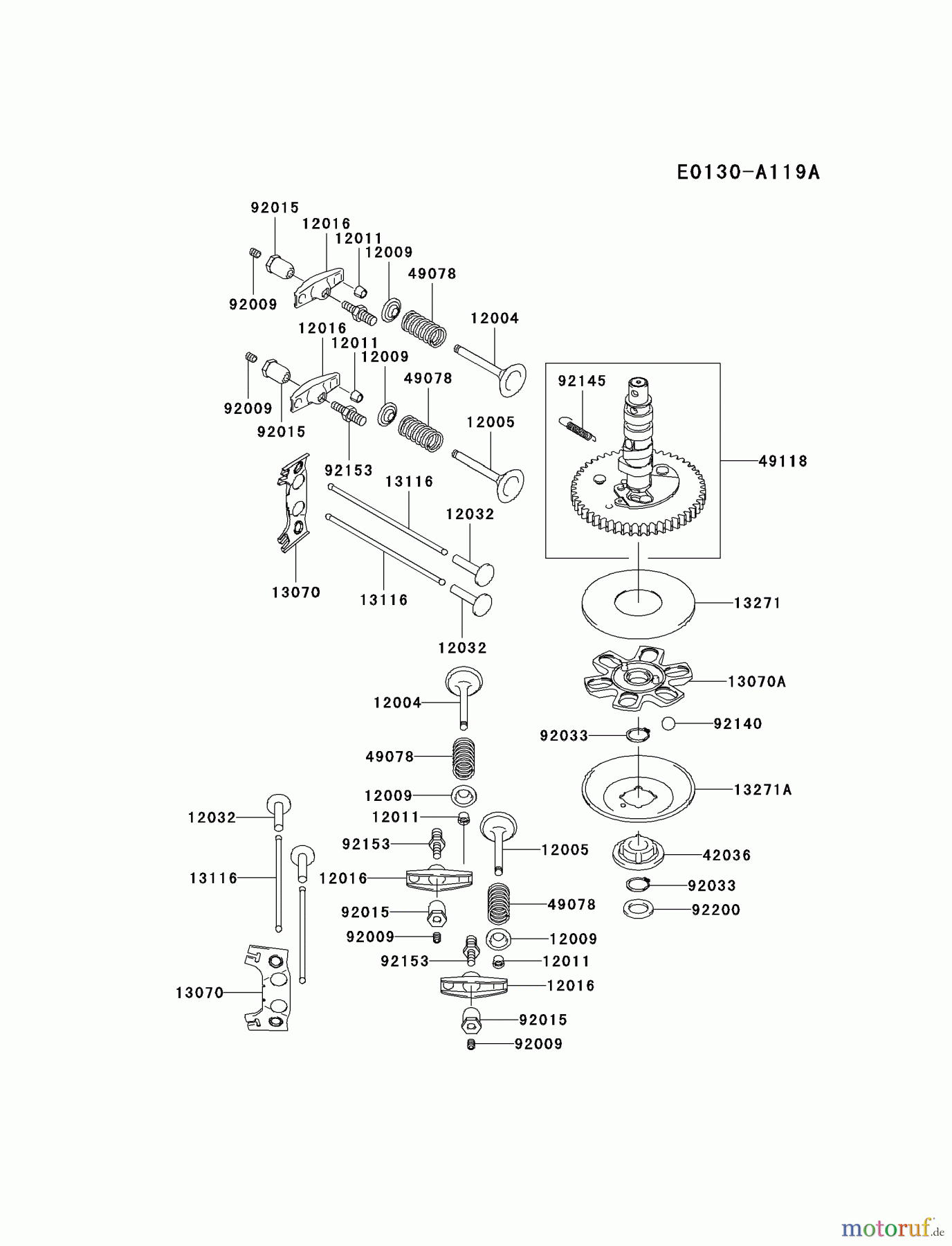  Kawasaki Motoren Motoren Vertikal FA210V - AS02 bis FH641V - DS24 FH541V-CS37 - Kawasaki FH541V 4-Stroke Engine VALVE/CAMSHAFT