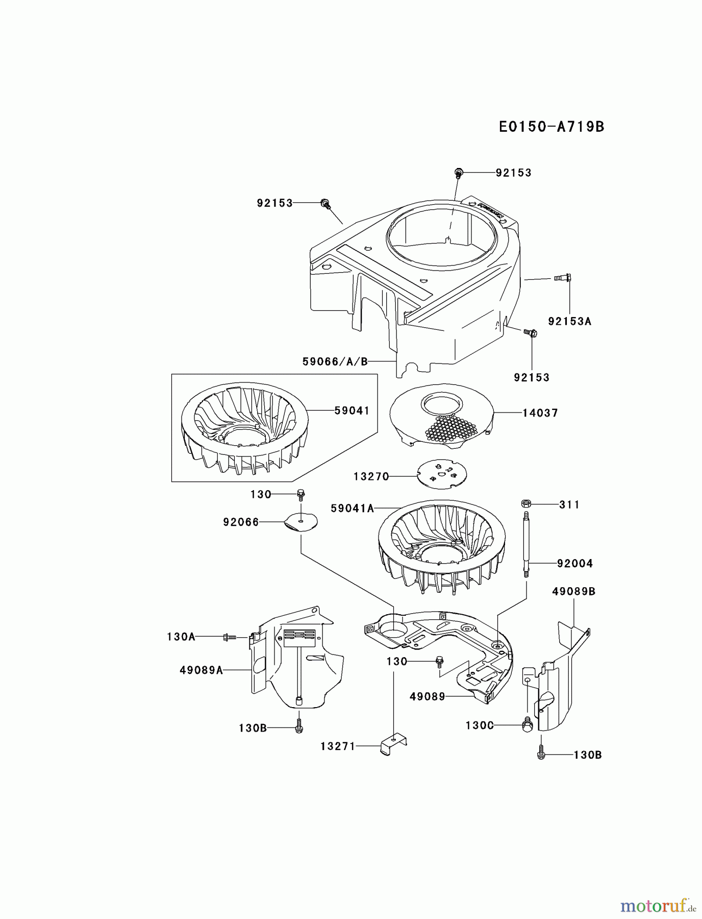  Kawasaki Motoren Motoren Vertikal FA210V - AS02 bis FH641V - DS24 FH580V-CS21 - Kawasaki FH580V 4-Stroke Engine COOLING-EQUIPMENT