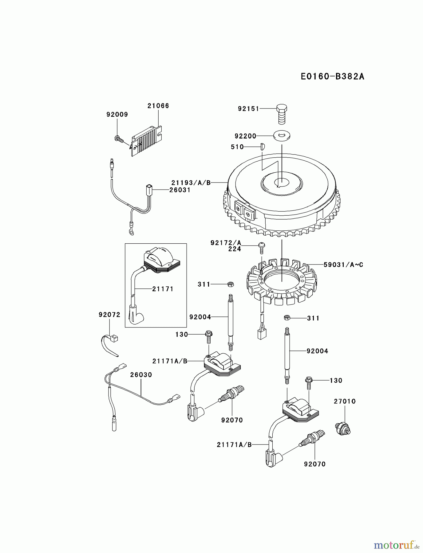  Kawasaki Motoren Motoren Vertikal FA210V - AS02 bis FH641V - DS24 FH580V-CS36 - Kawasaki FH580V 4-Stroke Engine ELECTRIC-EQUIPMENT