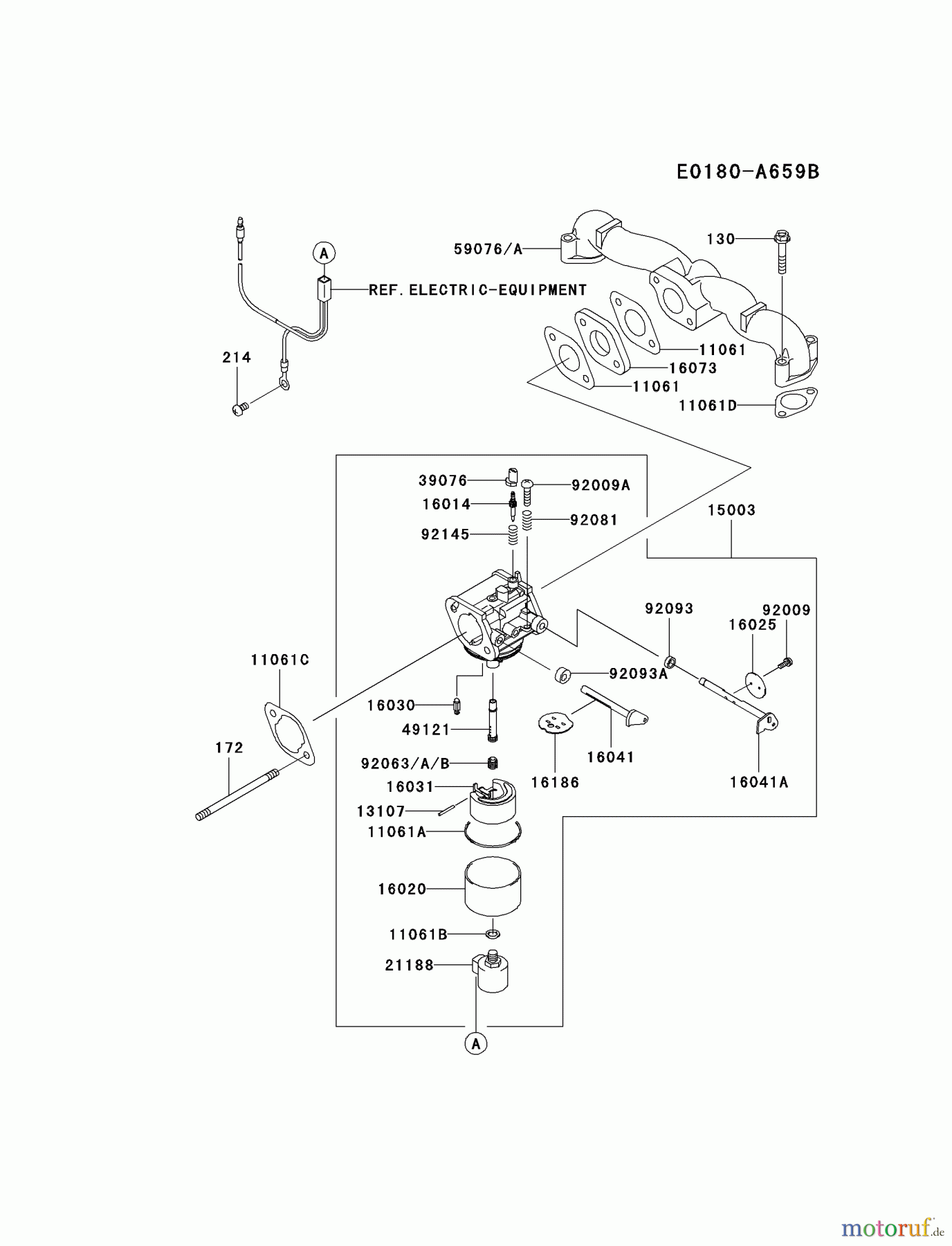  Kawasaki Motoren Motoren Vertikal FA210V - AS02 bis FH641V - DS24 FH580V-CS37 - Kawasaki FH580V 4-Stroke Engine CARBURETOR #1