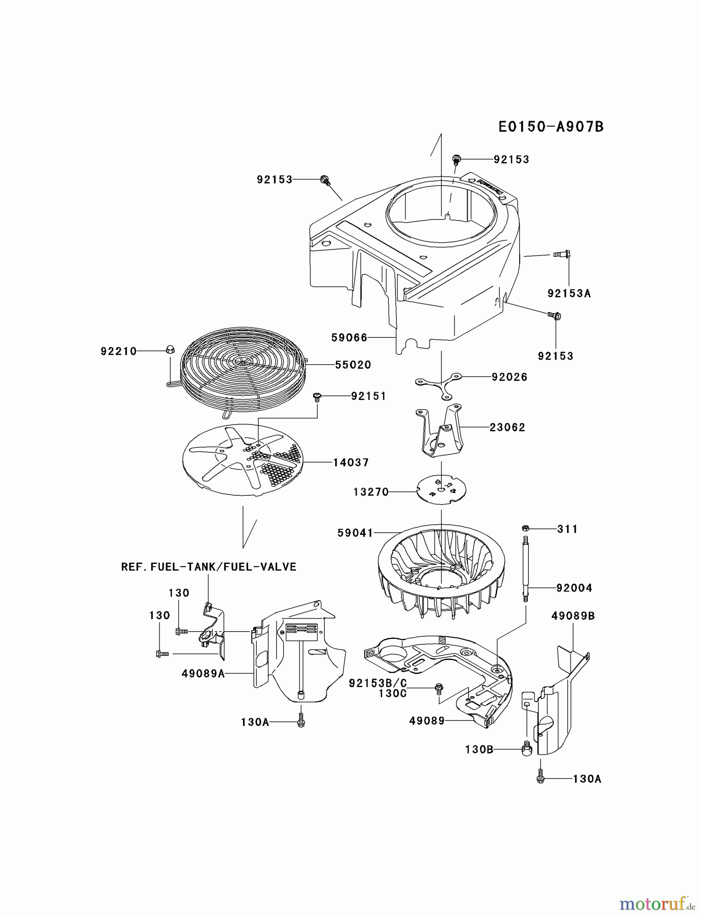  Kawasaki Motoren Motoren Vertikal FA210V - AS02 bis FH641V - DS24 FH580V-BS39 - Kawasaki FH580V 4-Stroke Engine COOLING-EQUIPMENT