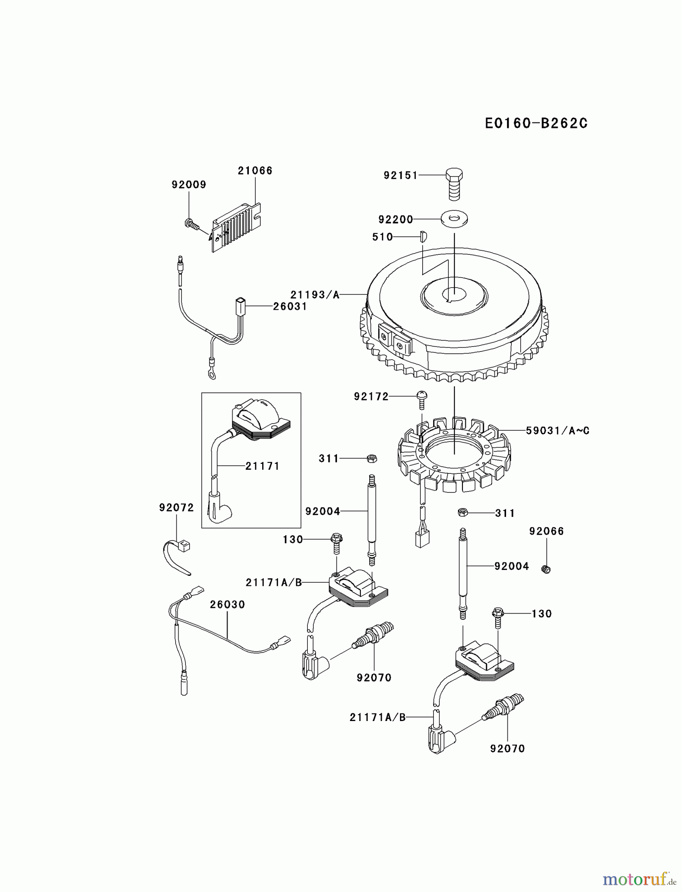  Kawasaki Motoren Motoren Vertikal FA210V - AS02 bis FH641V - DS24 FH580V-AS41 - Kawasaki FH580V 4-Stroke Engine ELECTRIC-EQUIPMENT