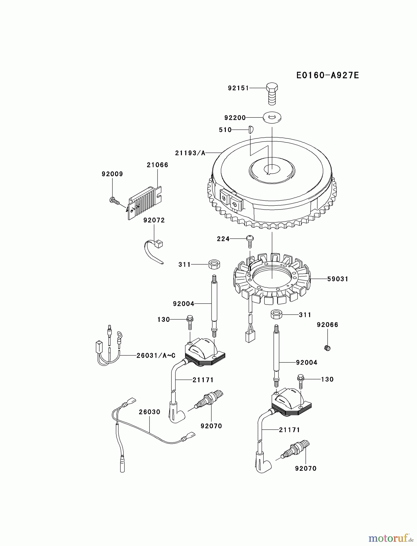  Kawasaki Motoren Motoren Vertikal FA210V - AS02 bis FH641V - DS24 FH580V-CS28 - Kawasaki FH580V 4-Stroke Engine ELECTRIC-EQUIPMENT