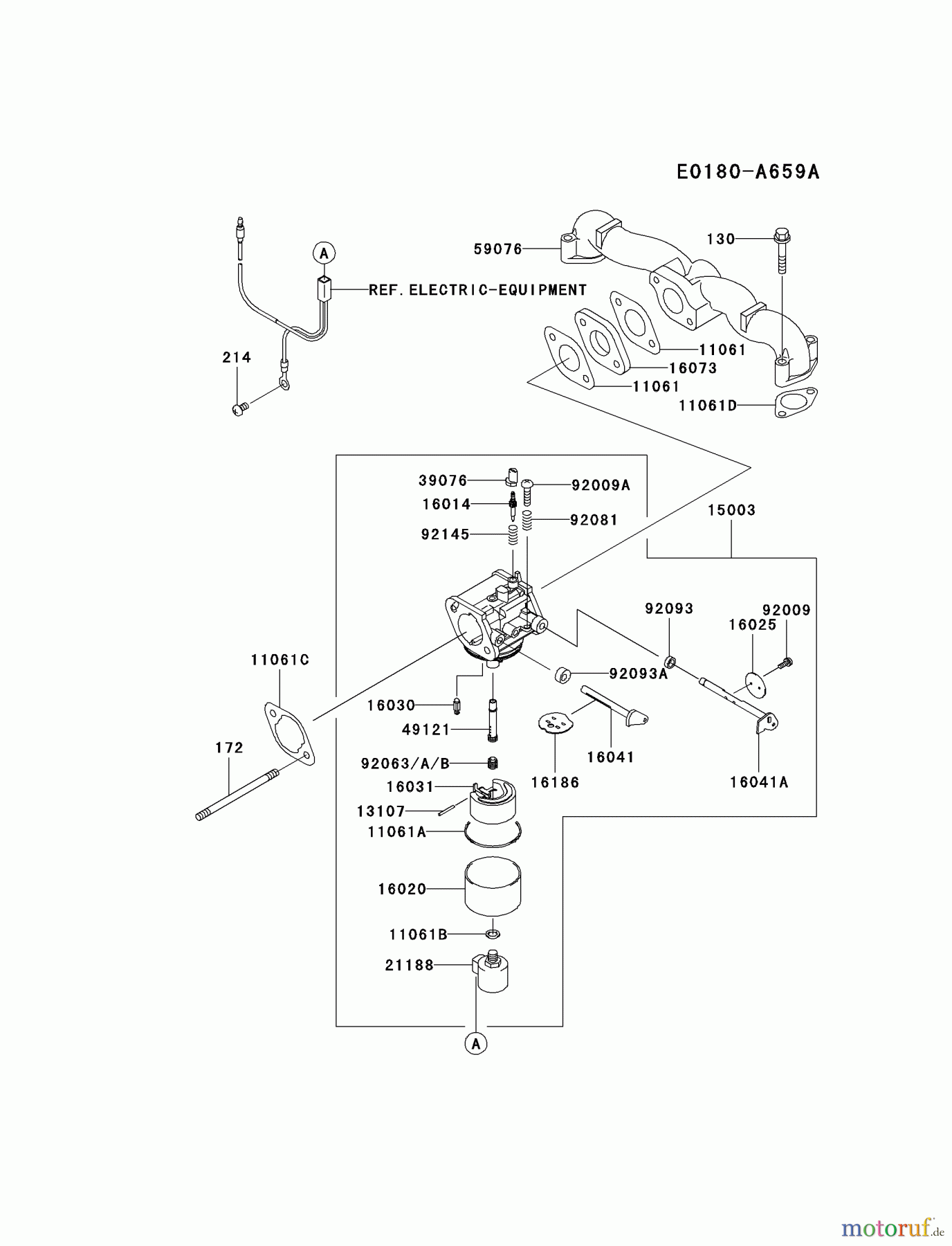  Kawasaki Motoren Motoren Vertikal FA210V - AS02 bis FH641V - DS24 FH541V-BS20 - Kawasaki FH541V 4-Stroke Engine CARBURETOR