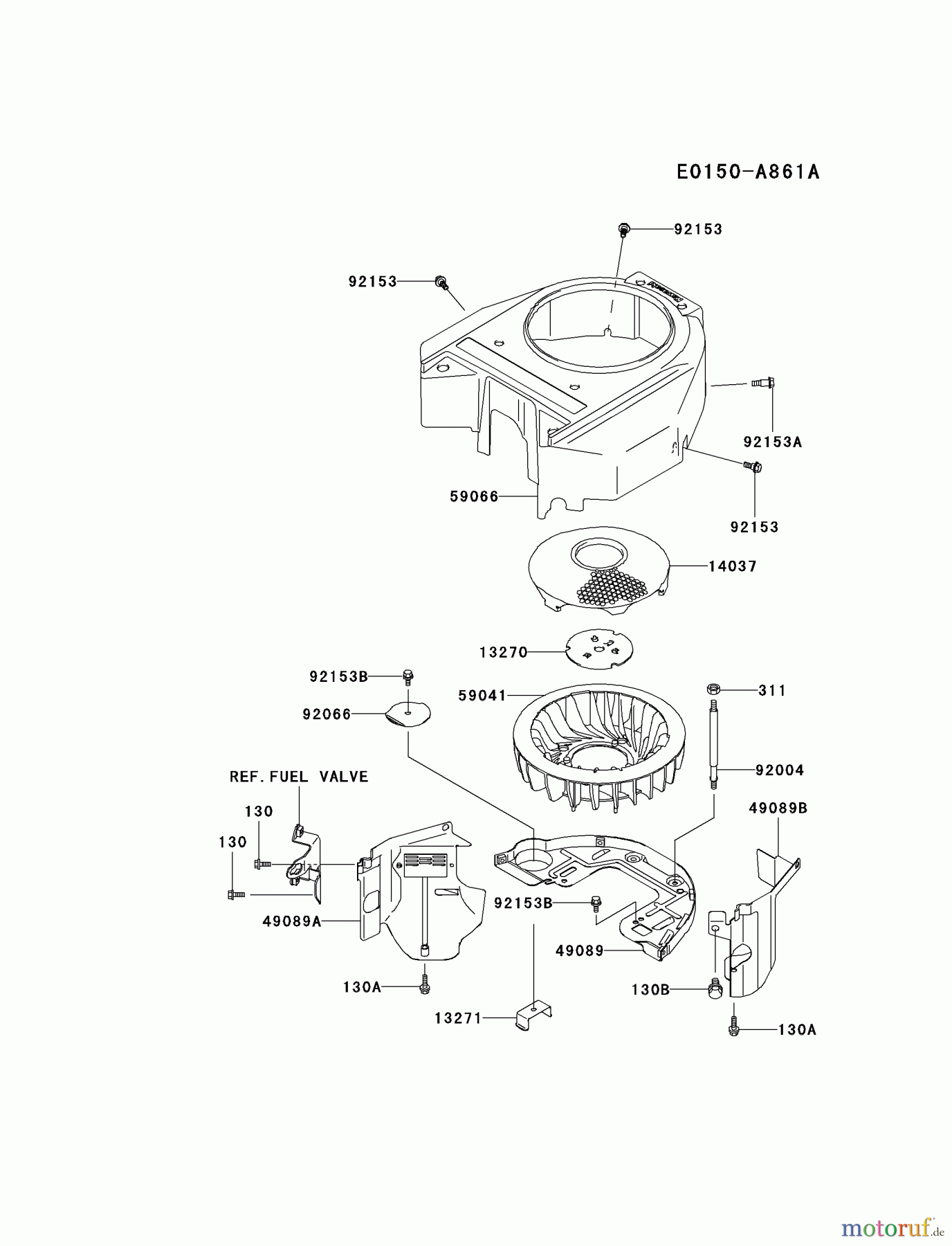  Kawasaki Motoren Motoren Vertikal FA210V - AS02 bis FH641V - DS24 FH580V-DS21 - Kawasaki FH580V 4-Stroke Engine COOLING-EQUIPMENT