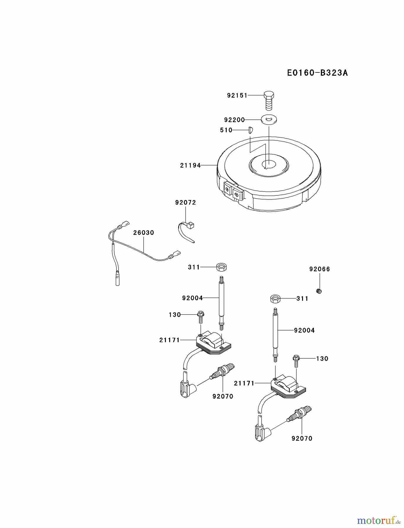  Kawasaki Motoren Motoren Vertikal FA210V - AS02 bis FH641V - DS24 FH580V-ES22 - Kawasaki FH580V 4-Stroke Engine ELECTRIC-EQUIPMENT