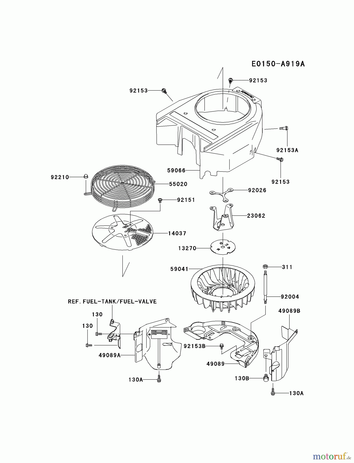  Kawasaki Motoren Motoren Vertikal FA210V - AS02 bis FH641V - DS24 FH580V-DS35 - Kawasaki FH580V 4-Stroke Engine COOLING-EQUIPMENT