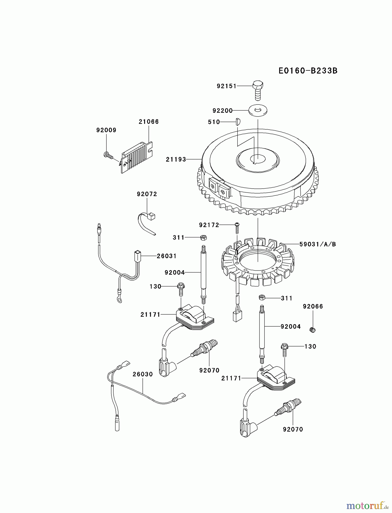  Kawasaki Motoren Motoren Vertikal FA210V - AS02 bis FH641V - DS24 FH580V-FS28 - Kawasaki FH580V 4-Stroke Engine ELECTRIC-EQUIPMENT