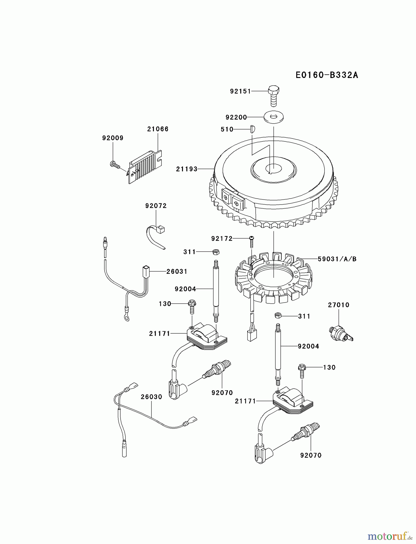  Kawasaki Motoren Motoren Vertikal FA210V - AS02 bis FH641V - DS24 FH580V-ES30 - Kawasaki FH580V 4-Stroke Engine ELECTRIC-EQUIPMENT