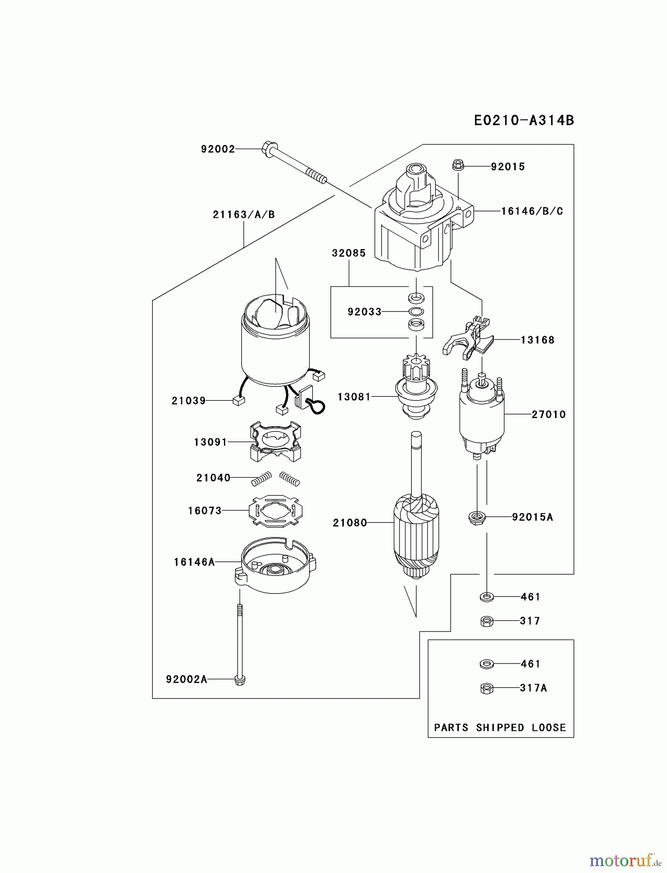  Kawasaki Motoren Motoren Vertikal FA210V - AS02 bis FH641V - DS24 FH601V-FS11 - Kawasaki FH601V 4-Stroke Engine STARTER