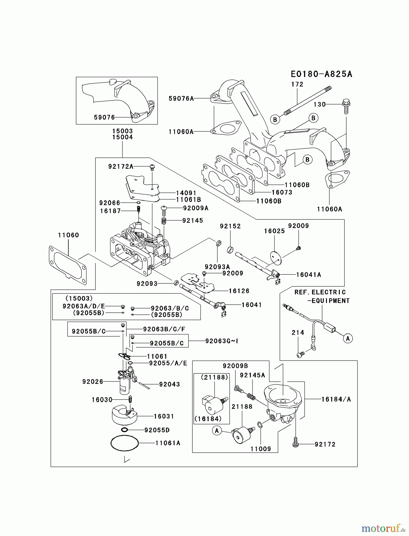  Kawasaki Motoren Motoren Vertikal FA210V - AS02 bis FH641V - DS24 FH601V-HS11 - Kawasaki FH601V 4-Stroke Engine CARBURETOR #2