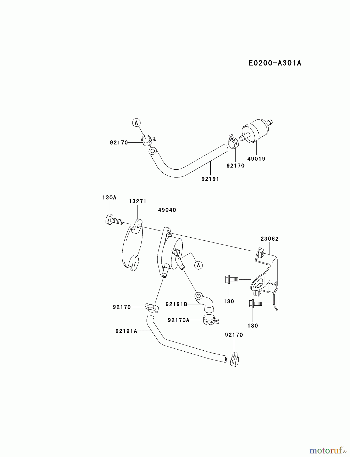  Kawasaki Motoren Motoren Vertikal FA210V - AS02 bis FH641V - DS24 FH601V-BS20 - Kawasaki FH601V 4-Stroke Engine FUEL-TANK/FUEL-VALVE