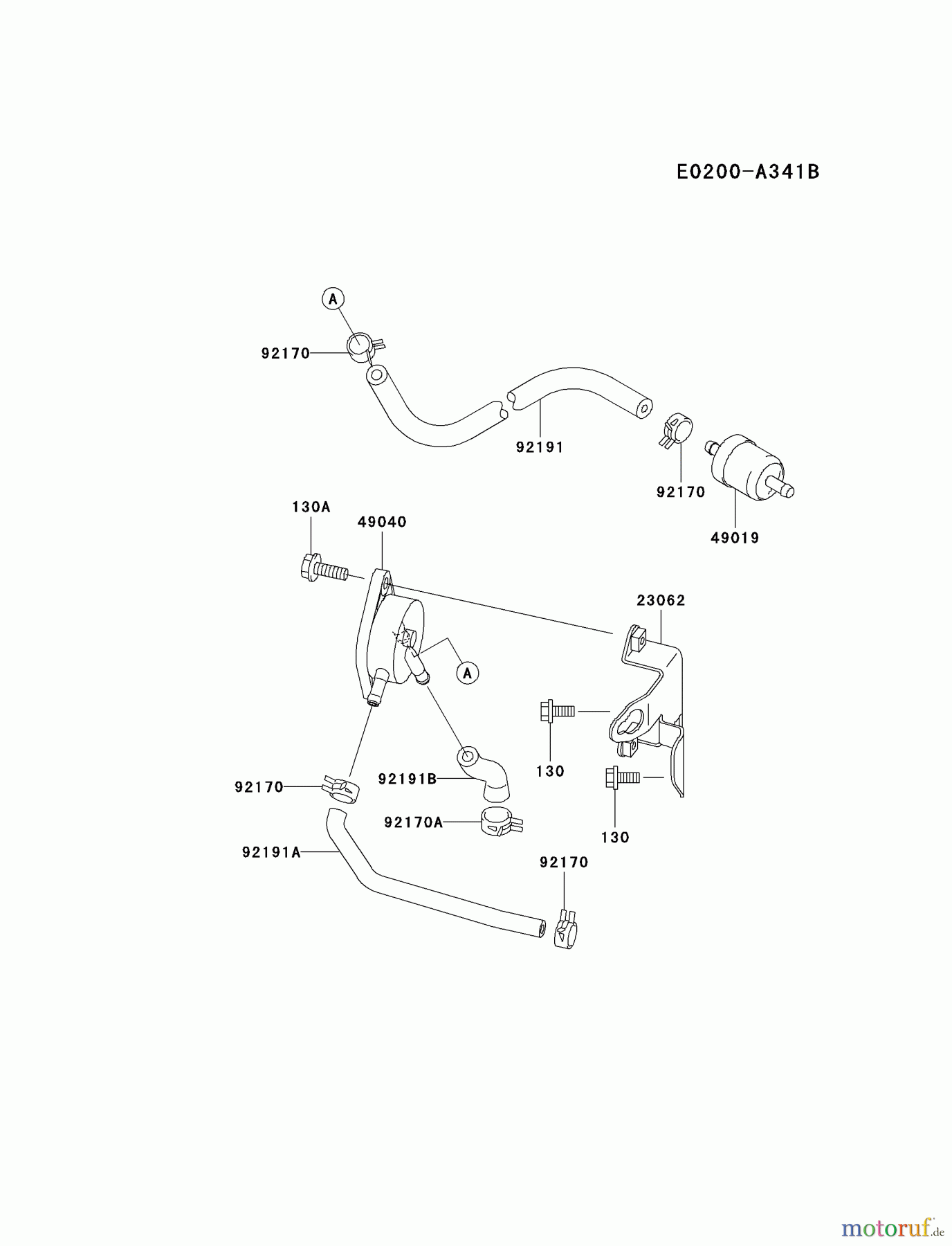  Kawasaki Motoren Motoren Vertikal FH641V - DS25 bis FS481V - BS13 FH721V-ES10 - Kawasaki FH721V 4-Stroke Engine FUEL-TANK/FUEL-VALVE