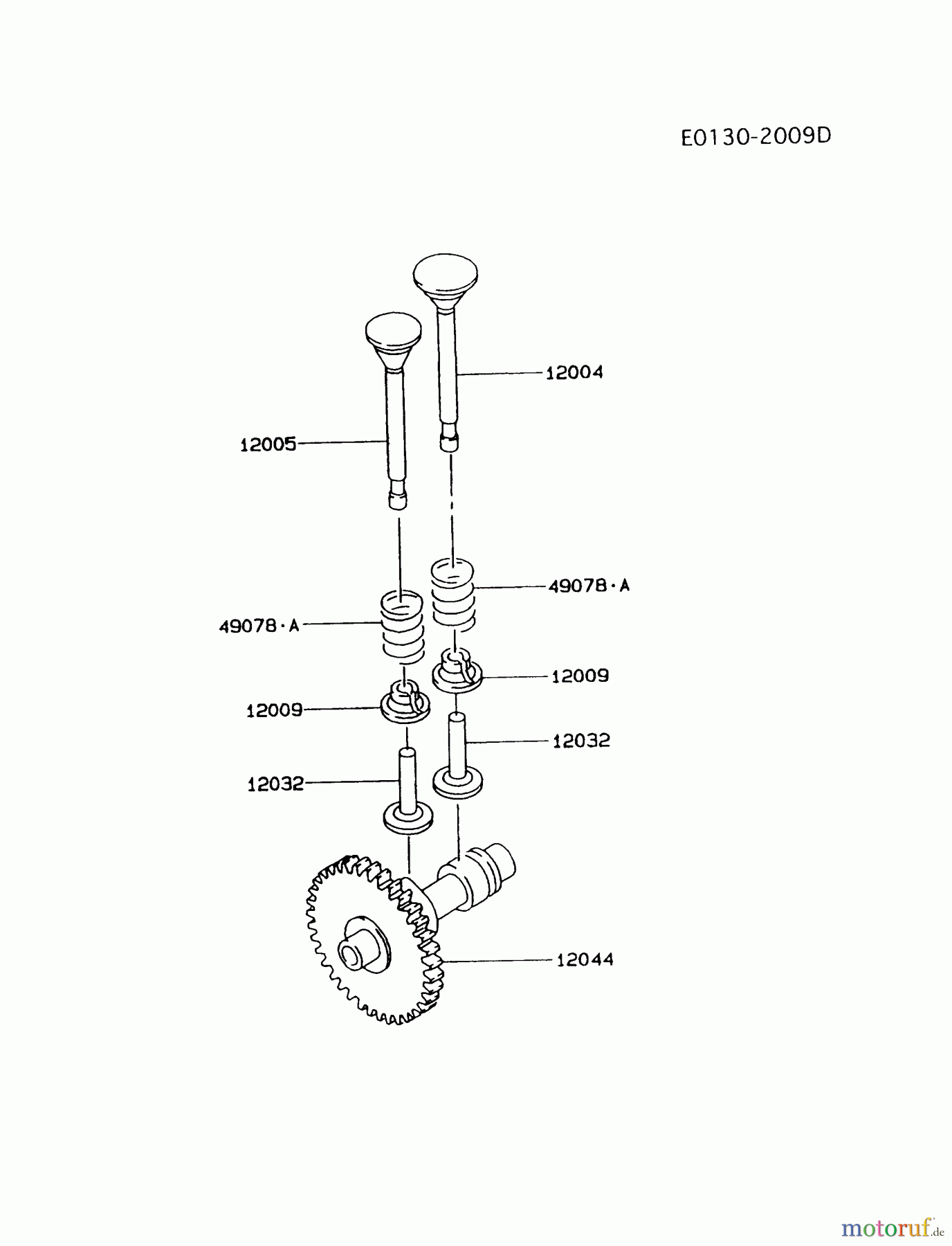  Kawasaki Motoren Motoren, Horizontal FA130D-BS19 - Kawasaki FA130D 4-Stroke Engine VALVE/CAMSHAFT