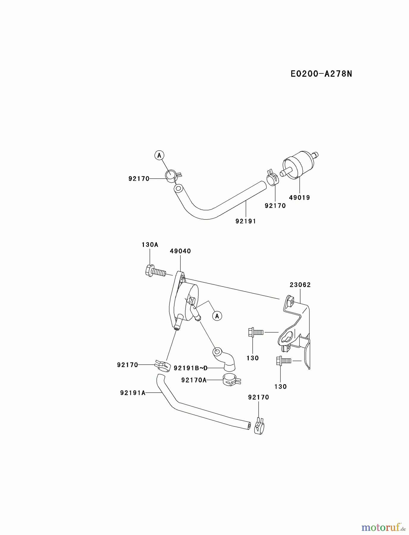  Kawasaki Motoren Motoren Vertikal FA210V - AS02 bis FH641V - DS24 FH641V-AS18 - Kawasaki FH641V 4-Stroke Engine FUEL-TANK/FUEL-VALVE