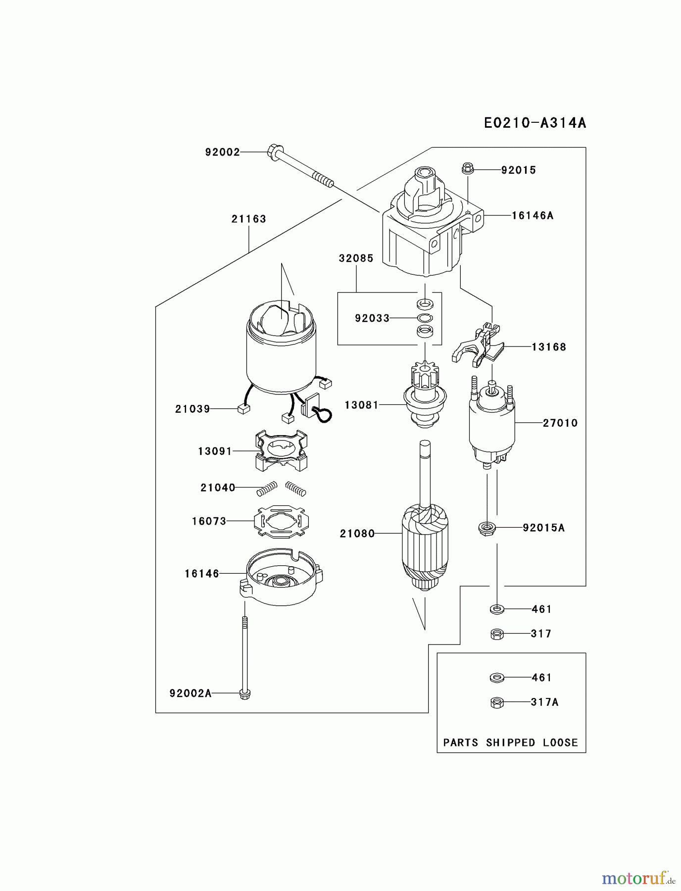  Kawasaki Motoren Motoren Vertikal FA210V - AS02 bis FH641V - DS24 FH541V-BS36 - Kawasaki FH541V 4-Stroke Engine STARTER