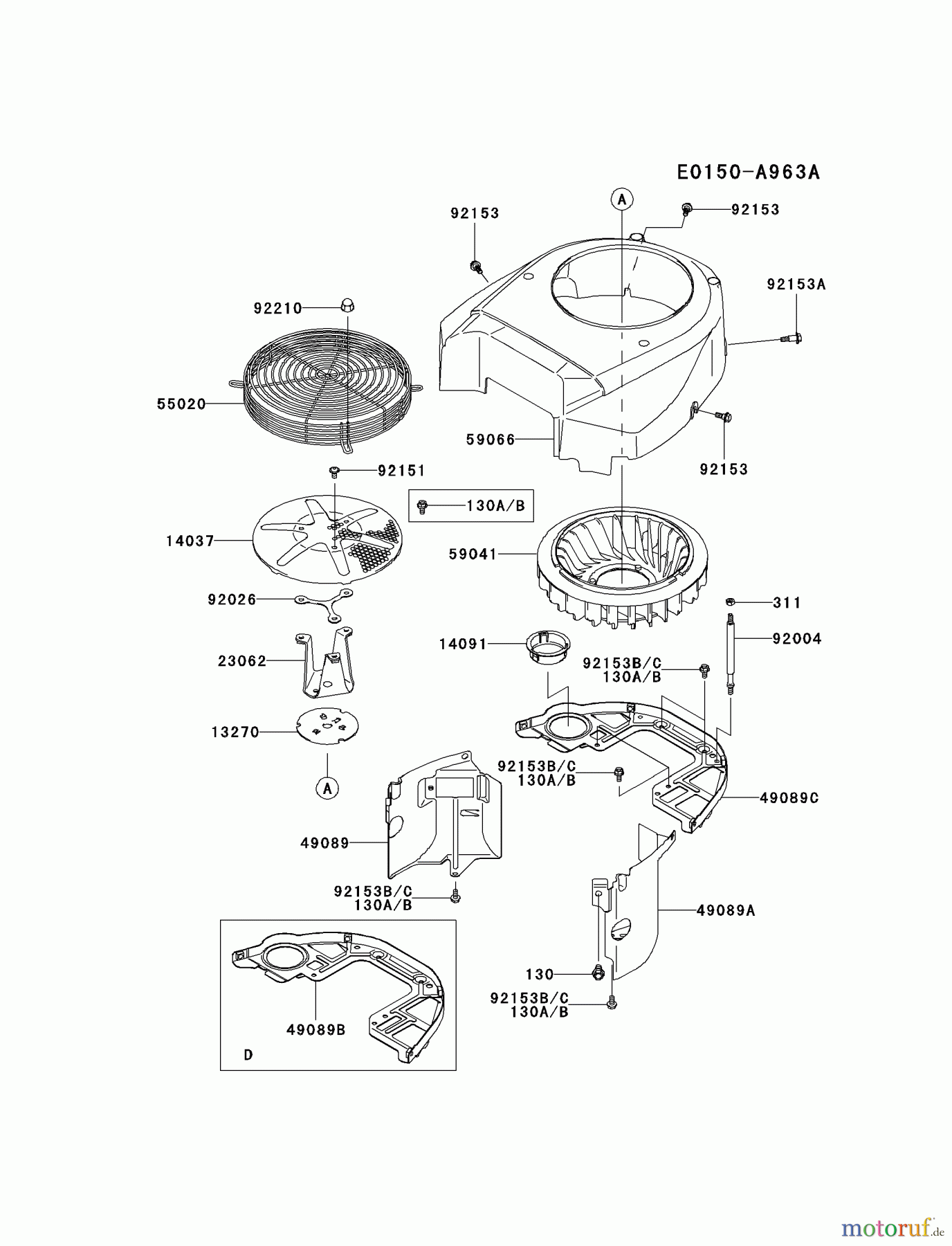  Kawasaki Motoren Motoren Vertikal FH641V - DS25 bis FS481V - BS13 FH641V-GS05 - Kawasaki FH641V 4-Stroke Engine COOLING-EQUIPMENT