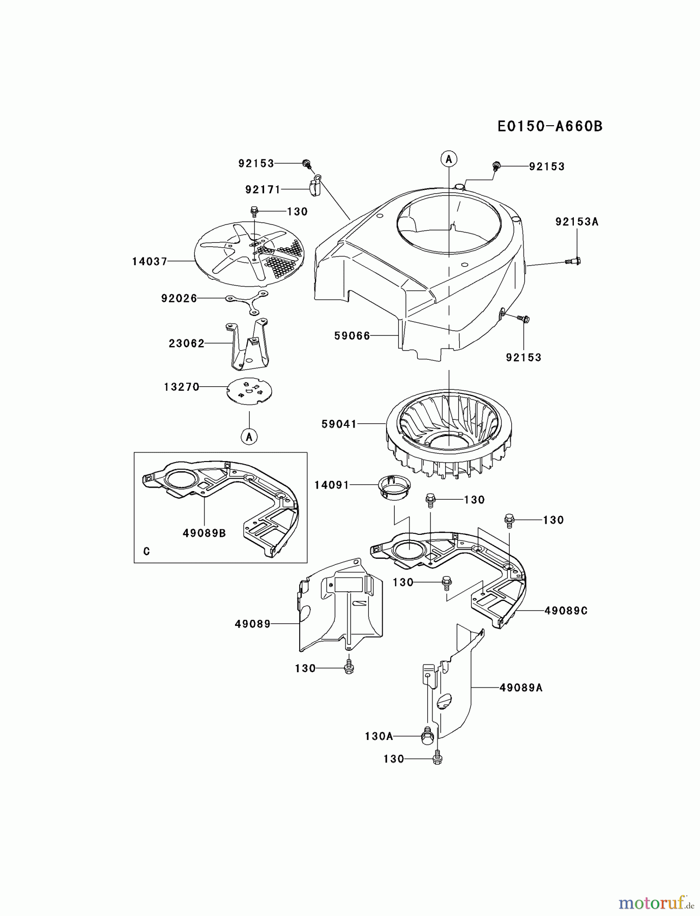  Kawasaki Motoren Motoren Vertikal FA210V - AS02 bis FH641V - DS24 FH641V-DS15 - Kawasaki FH641V 4-Stroke Engine COOLING-EQUIPMENT