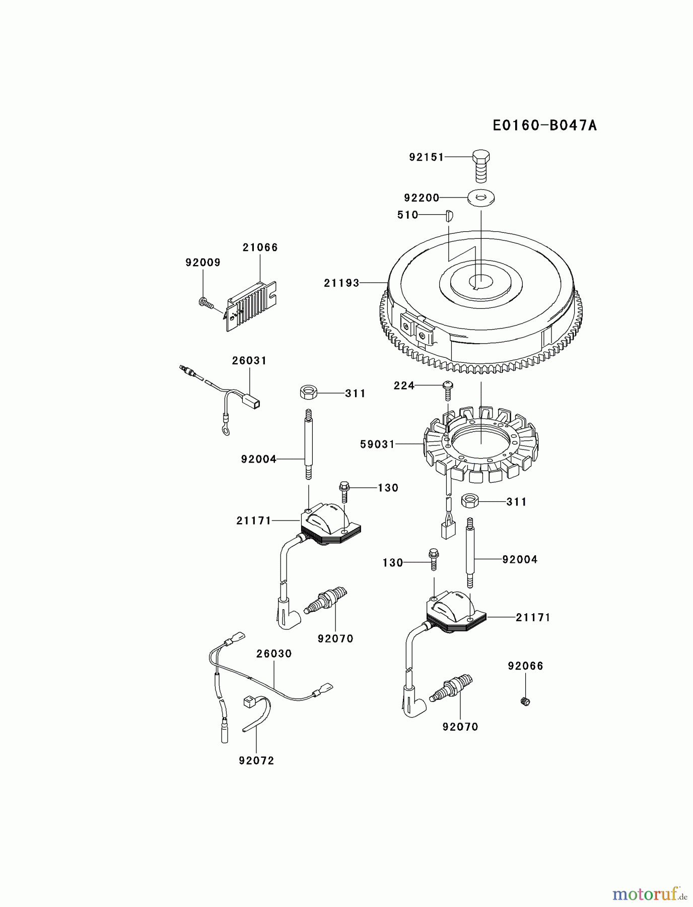  Kawasaki Motoren Motoren Vertikal FH641V - DS25 bis FS481V - BS13 FH641V-ES17 - Kawasaki FH641V 4-Stroke Engine ELECTRIC-EQUIPMENT