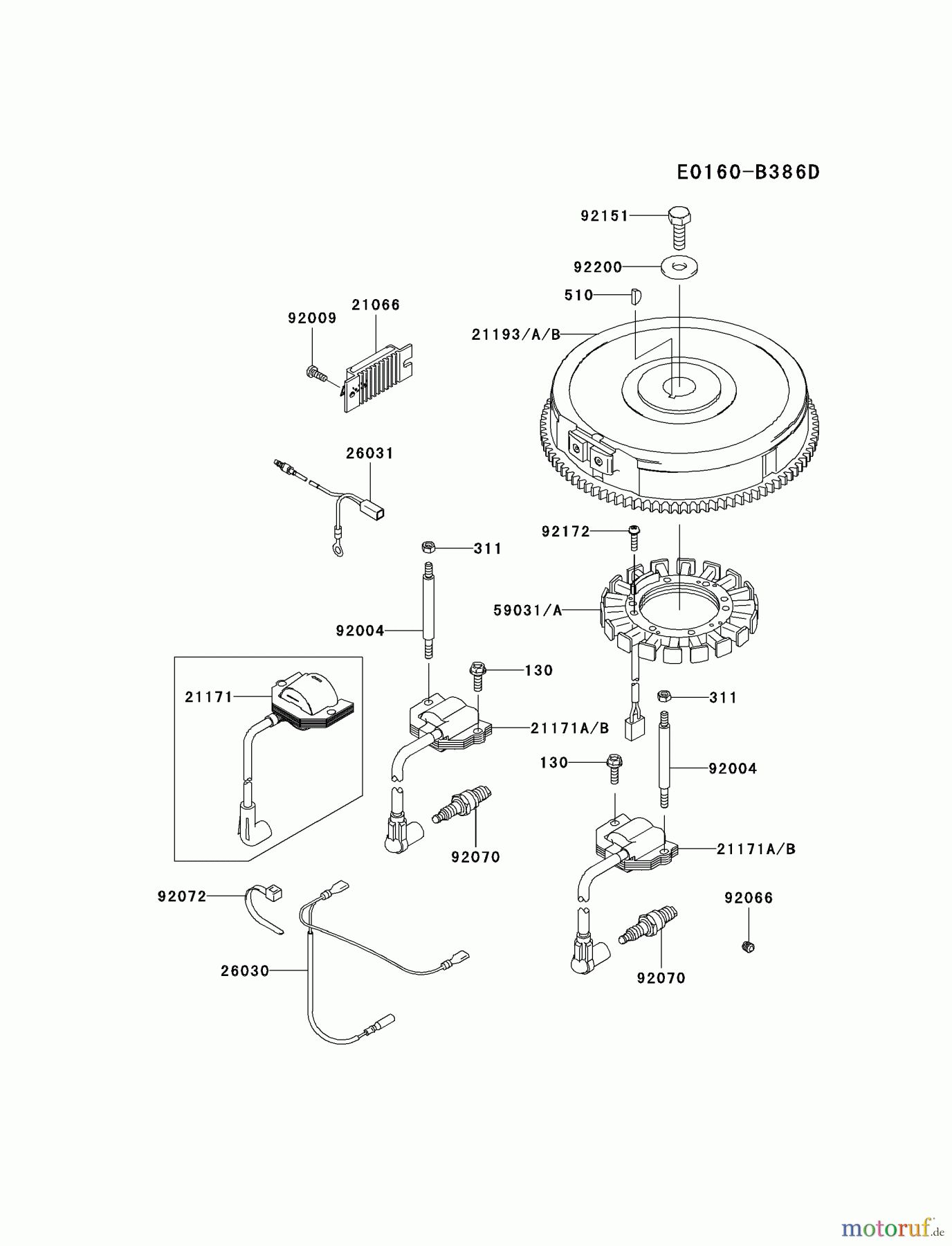  Kawasaki Motoren Motoren Vertikal FA210V - AS02 bis FH641V - DS24 FH641V-DS23 - Kawasaki FH641V 4-Stroke Engine ELECTRIC-EQUIPMENT