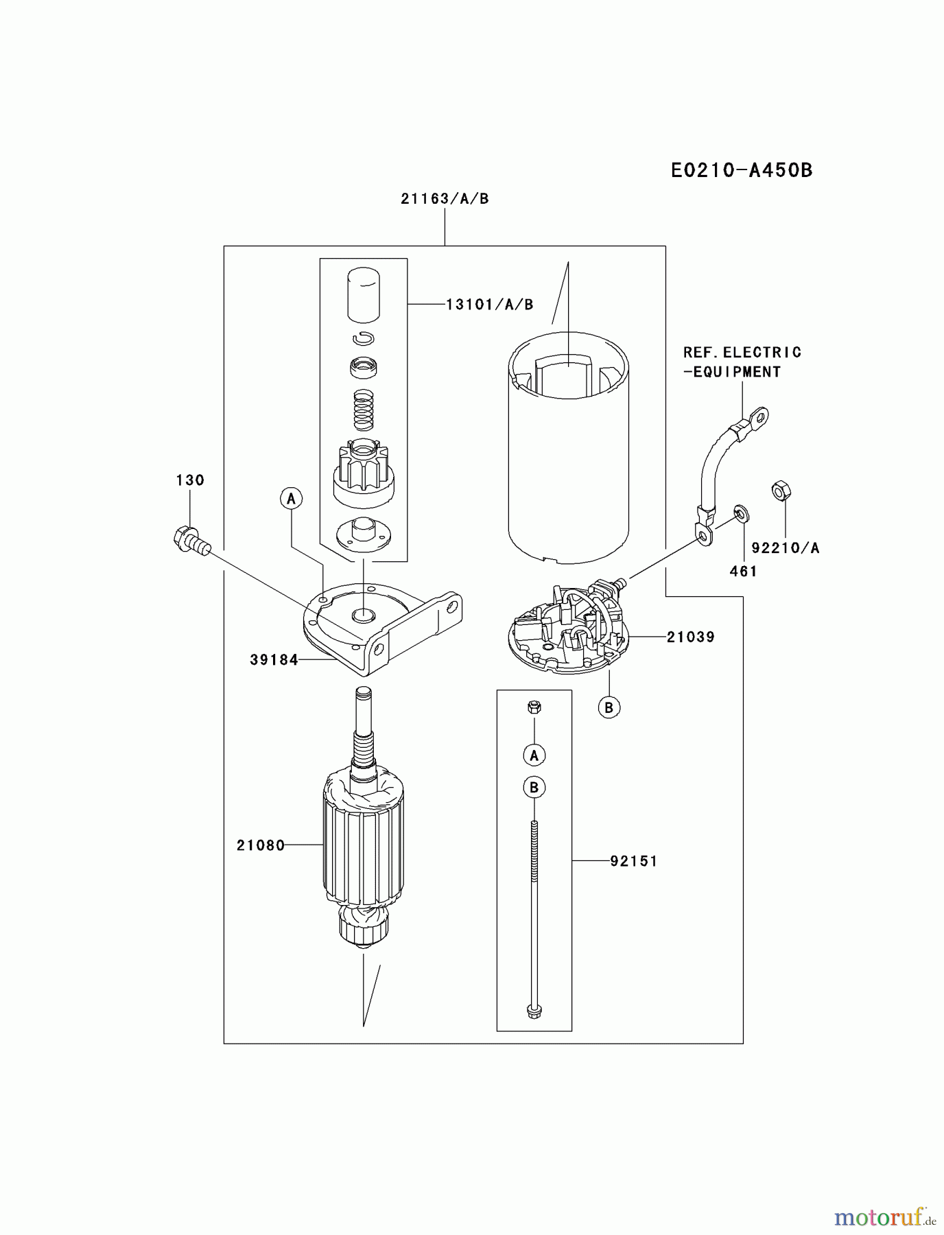  Kawasaki Motoren Motoren Vertikal FH641V - DS25 bis FS481V - BS13 FH680V-BS39 - Kawasaki FH680V 4-Stroke Engine STARTER(~FH680-C00797)