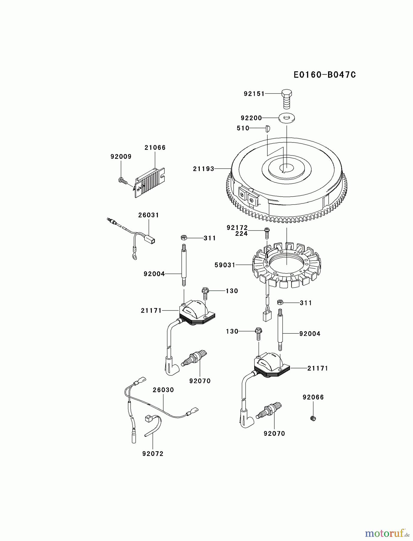  Kawasaki Motoren Motoren Vertikal FH641V - DS25 bis FS481V - BS13 FH680V-DS25 - Kawasaki FH680V 4-Stroke Engine ELECTRIC-EQUIPMENT