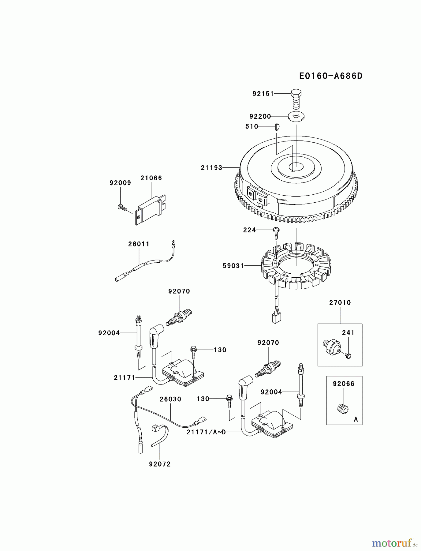  Kawasaki Motoren Motoren Vertikal FH641V - DS25 bis FS481V - BS13 FH680V-ES09 - Kawasaki FH680V 4-Stroke Engine ELECTRIC-EQUIPMENT