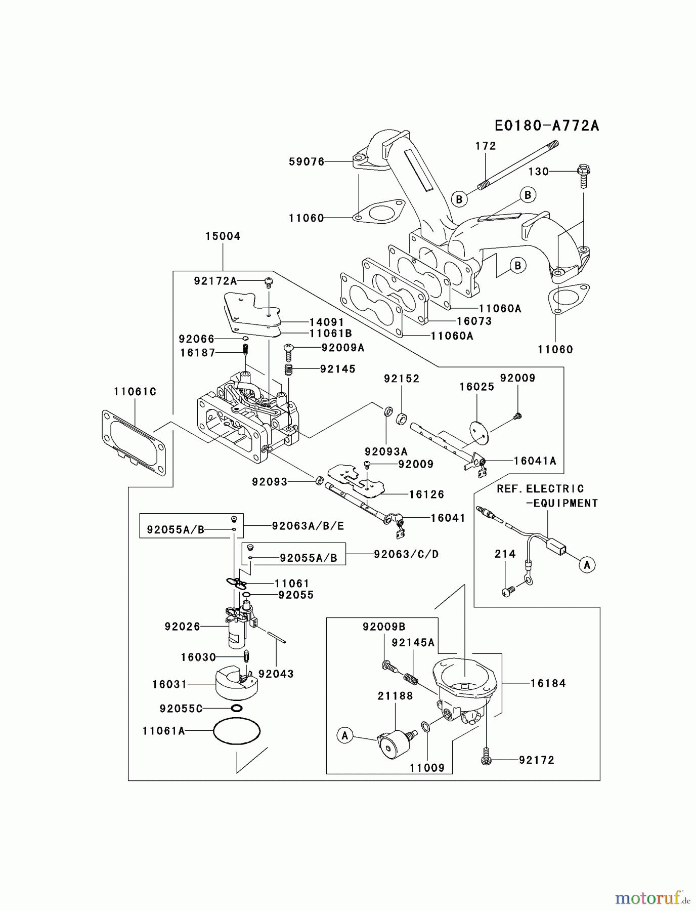  Kawasaki Motoren Motoren Vertikal FH641V - DS25 bis FS481V - BS13 FH680V-AS40 - Kawasaki FH680V 4-Stroke Engine CARBURETOR #2