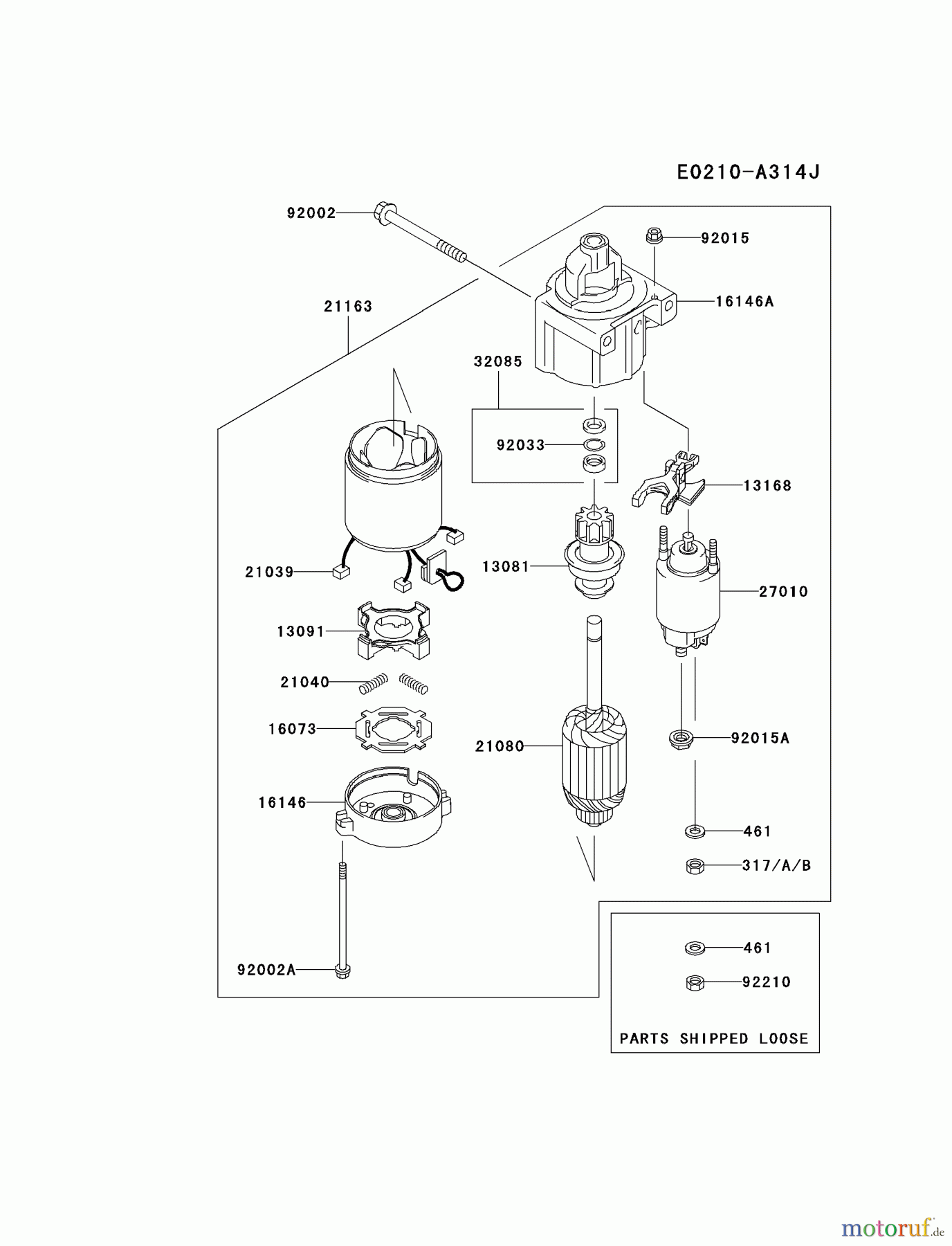  Kawasaki Motoren Motoren Vertikal FH641V - DS25 bis FS481V - BS13 FH680V-DS32 - Kawasaki FH680V 4-Stroke Engine STARTER