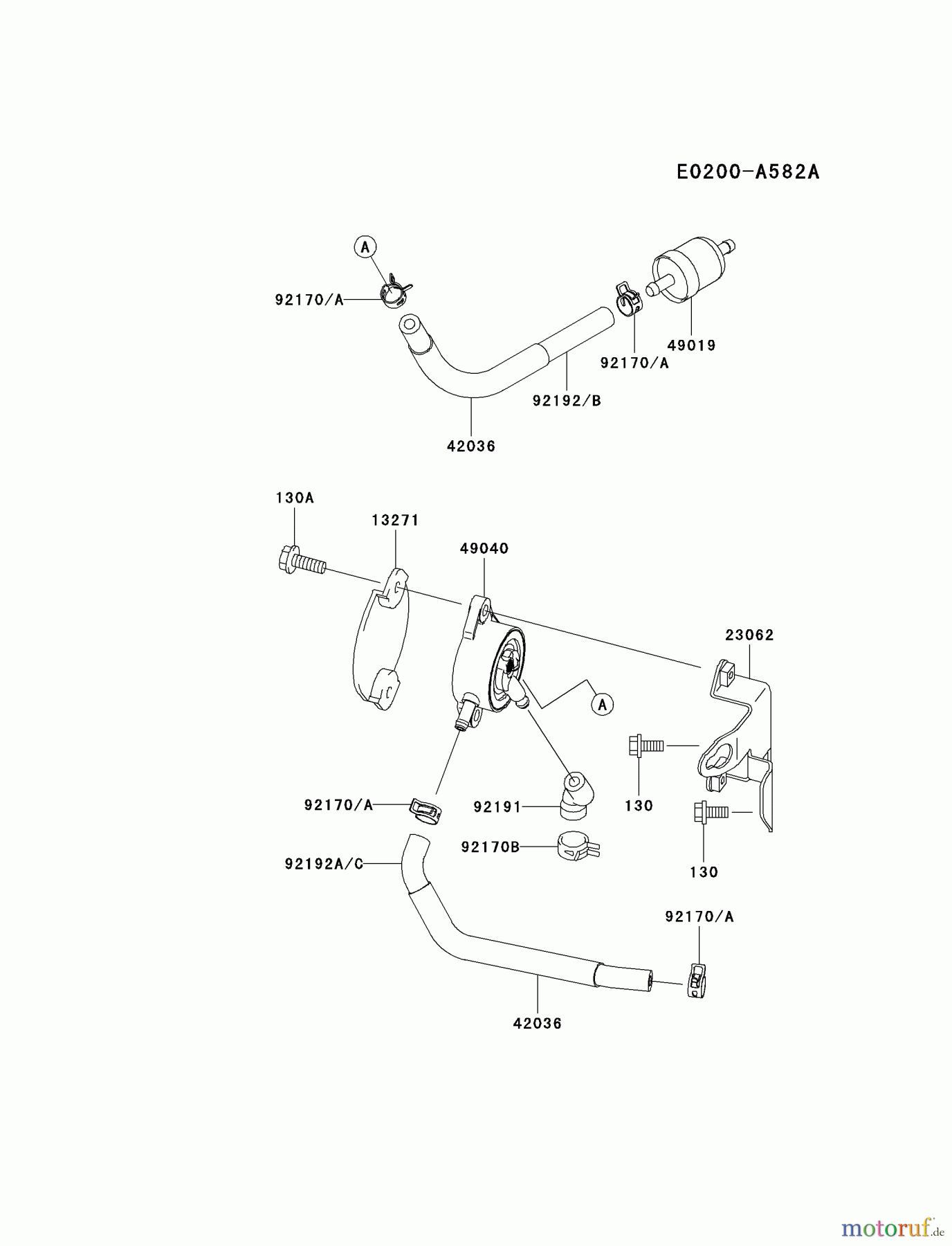  Kawasaki Motoren Motoren Vertikal FH641V - DS25 bis FS481V - BS13 FH680V-FS08 - Kawasaki FH680V 4-Stroke Engine FUEL-TANK/FUEL-VALVE