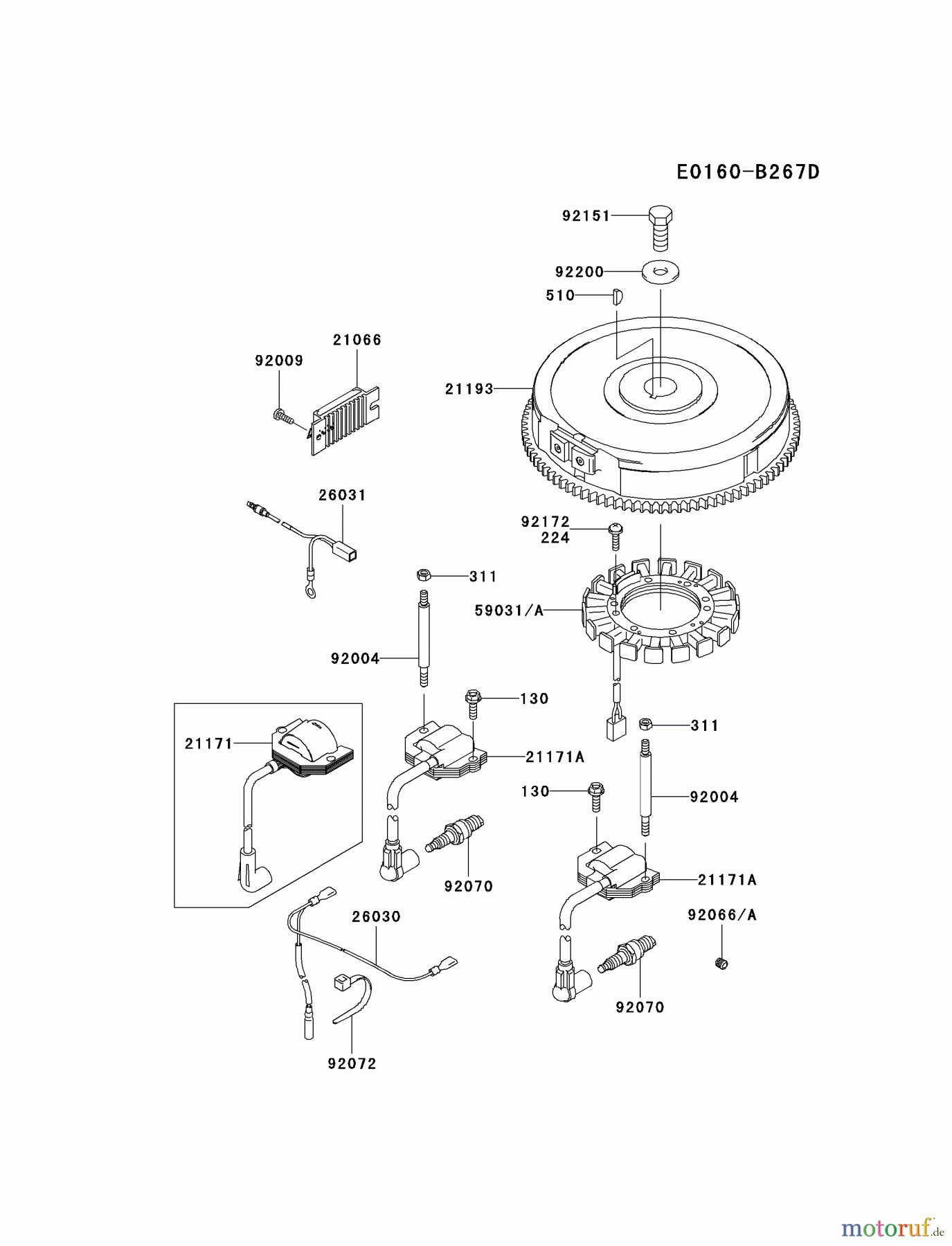  Kawasaki Motoren Motoren Vertikal FH641V - DS25 bis FS481V - BS13 FH680V-GS13 - Kawasaki FH680V 4-Stroke Engine ELECTRIC-EQUIPMENT